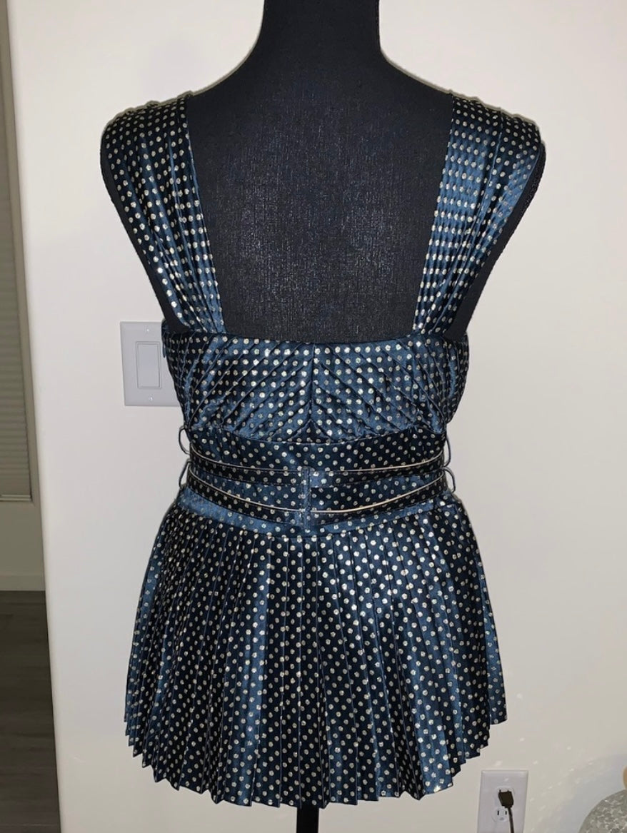 Adam Lippes - Green W/ Gold Polka Dots Top-Chic Couture Closet ATL