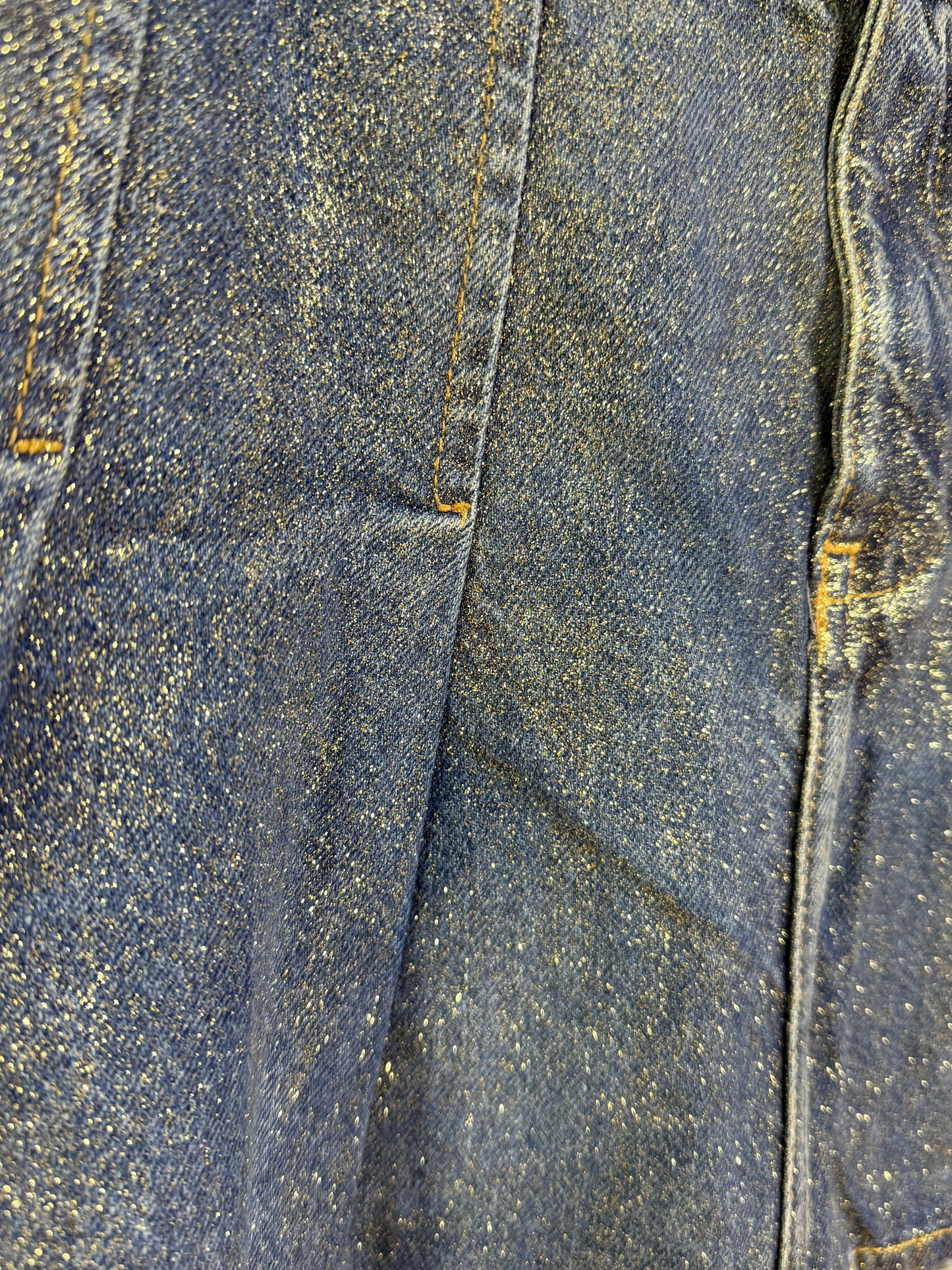 ZARA - Blue Denim Mini Skirt w/ Gold Accents