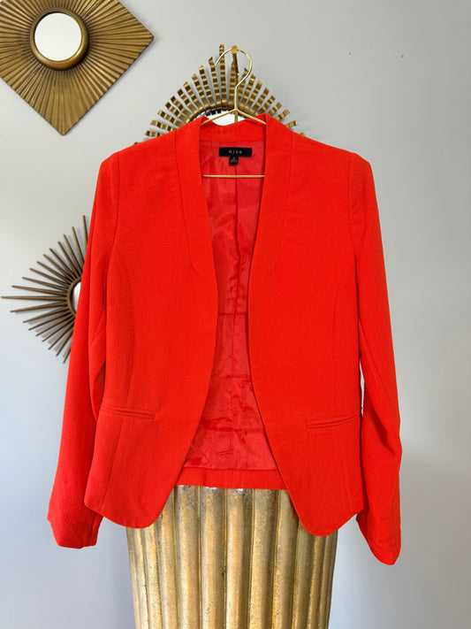 Mine - Orange Collarless Blazer