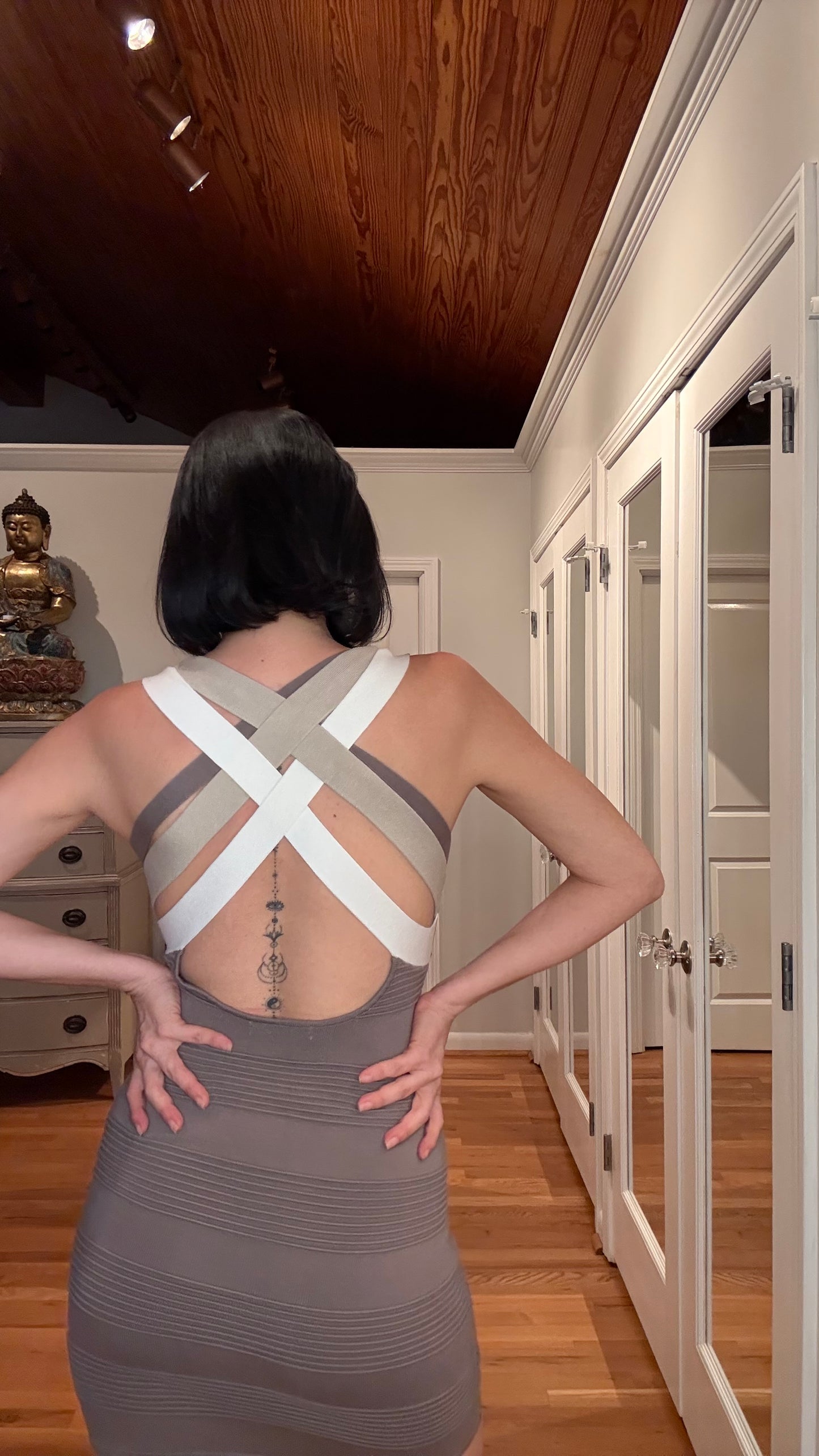 Arden B - Gray Bandage Mini Dress