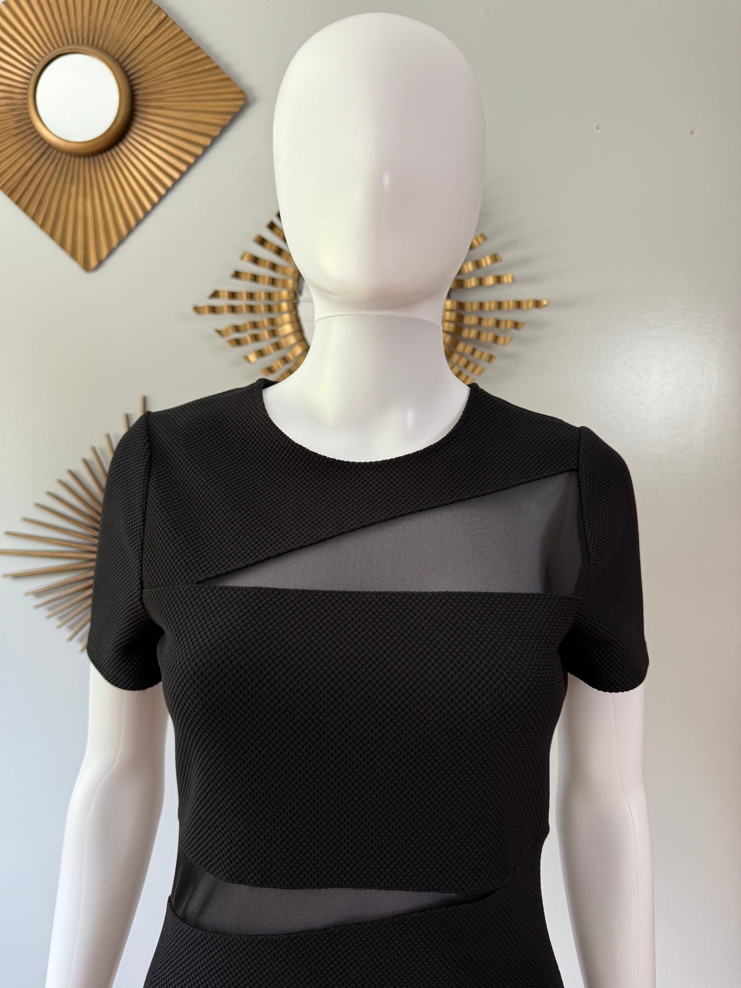Express - Black Sheer Cutout Dress