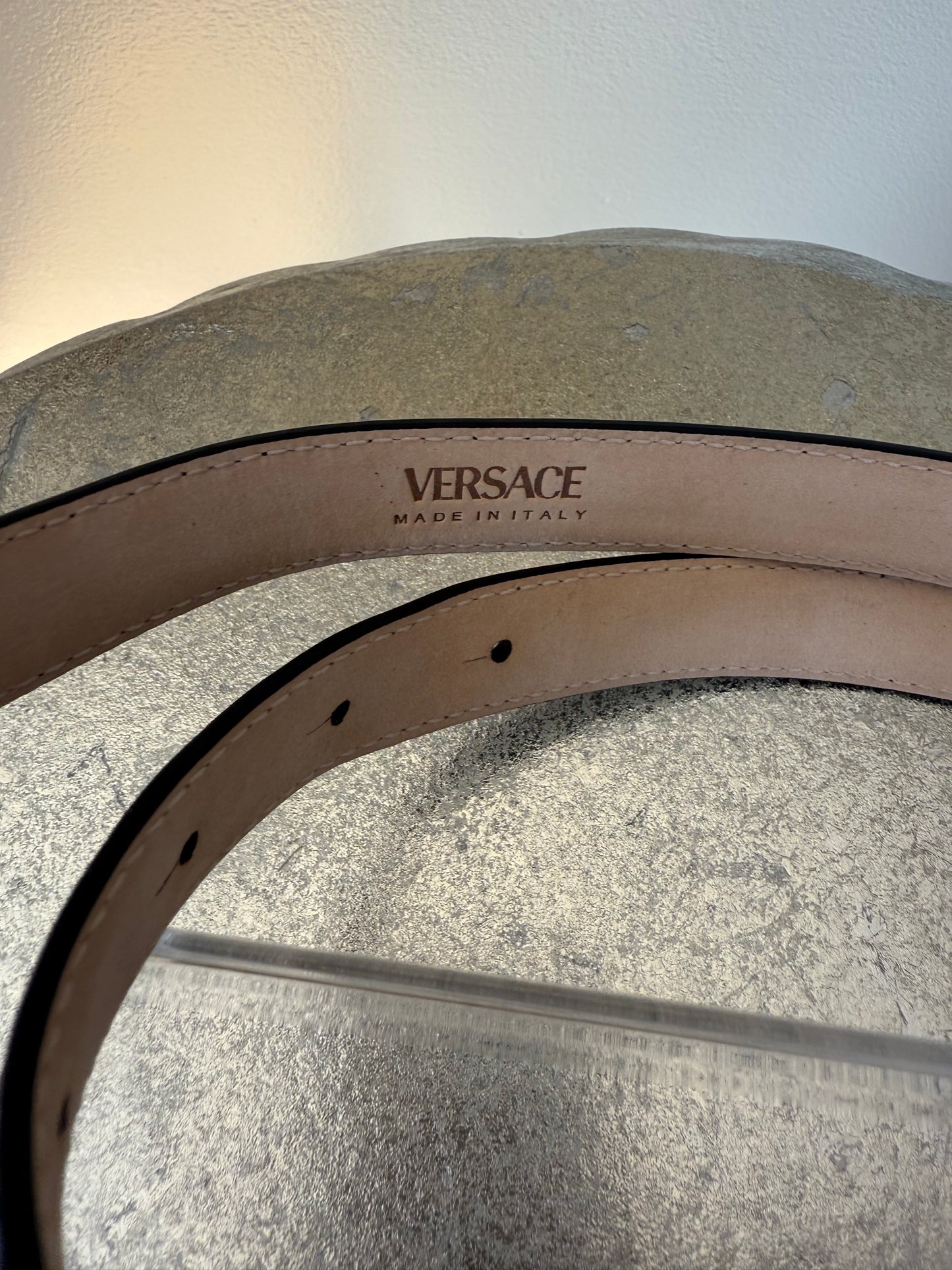 Versace - Black Slim Leather Belt