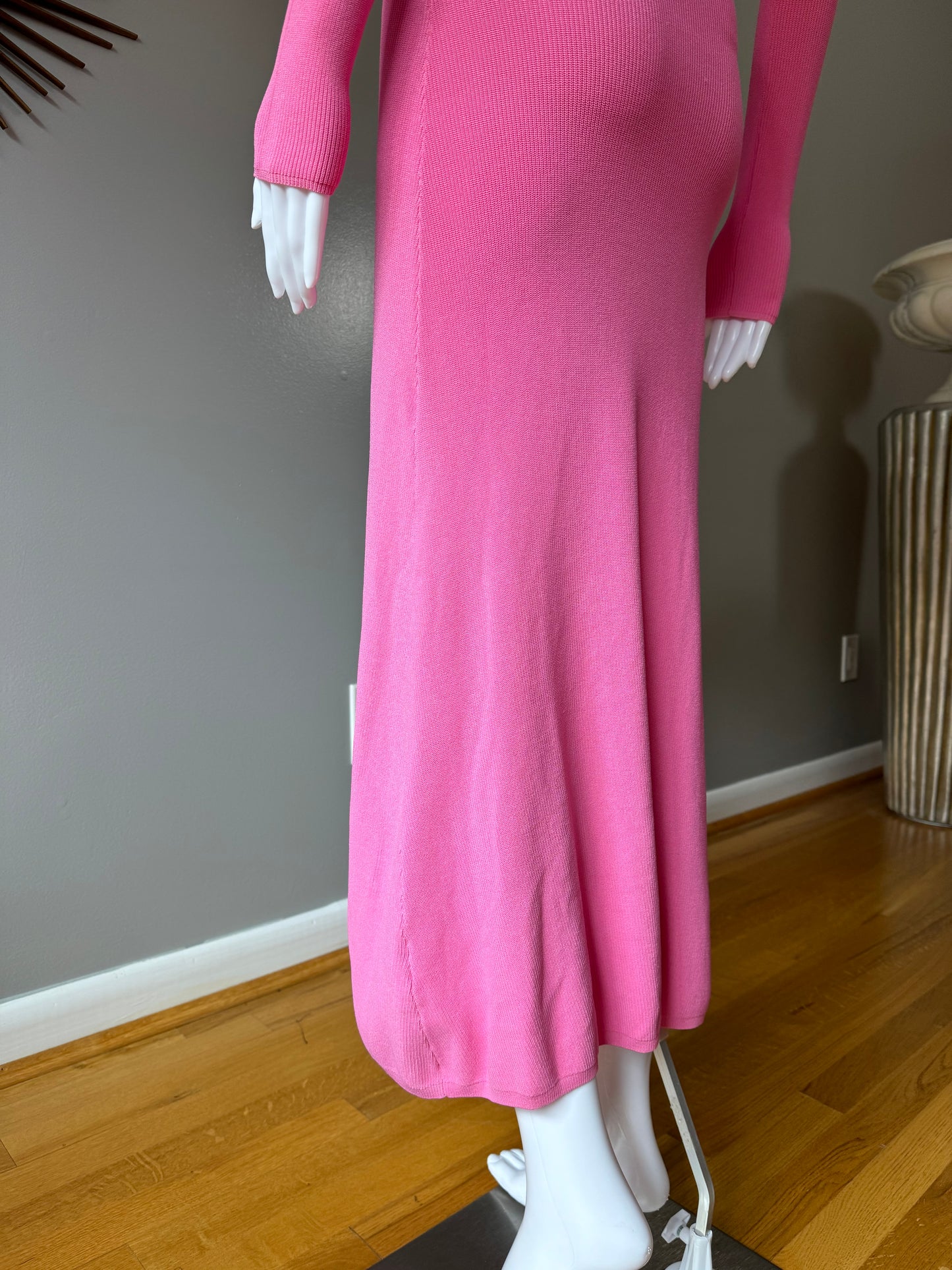 ZARA - Pink Front Keyhole Maxi Dress