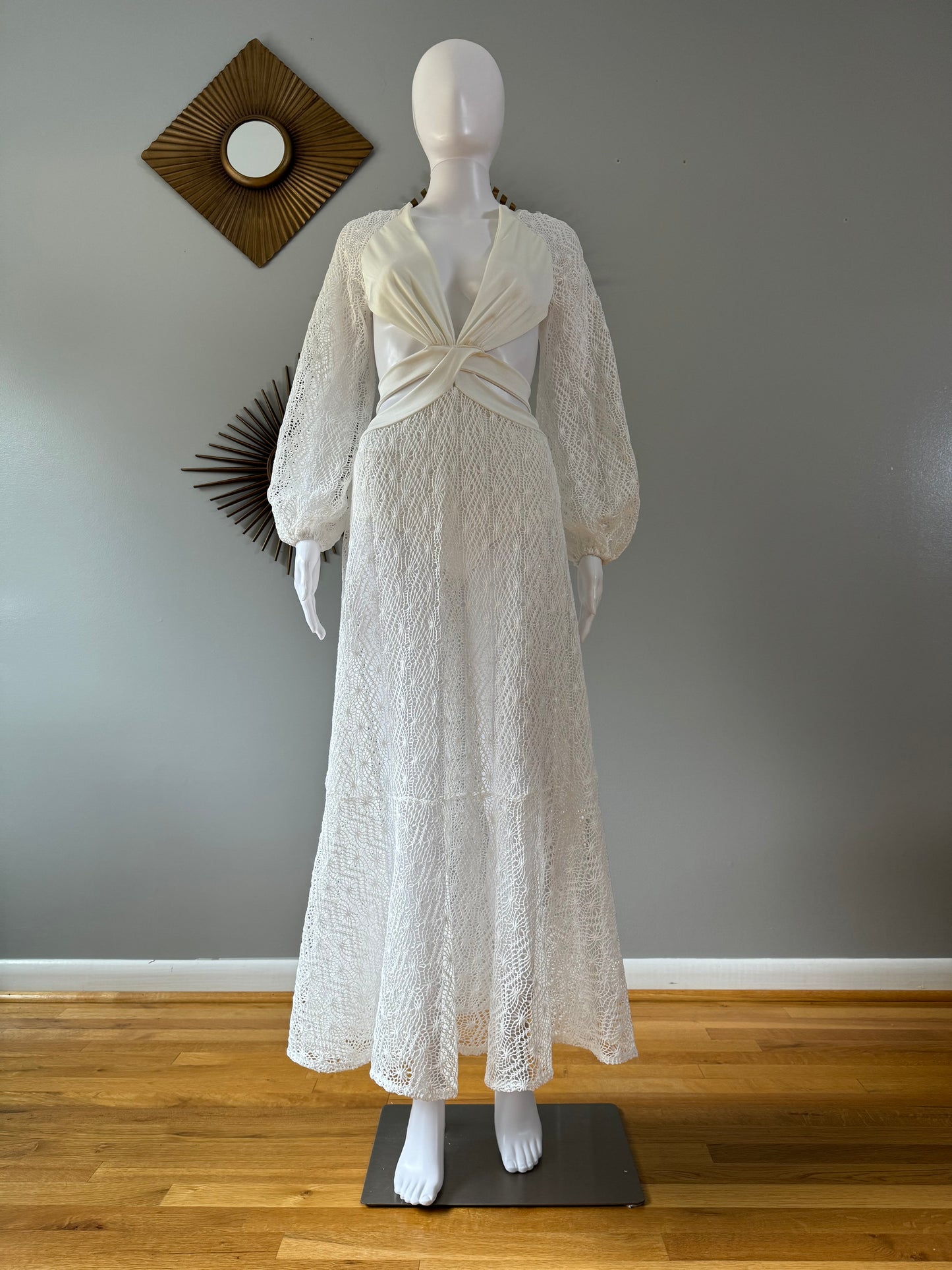 SHEIN - White Lace Cutout Maxi Dress