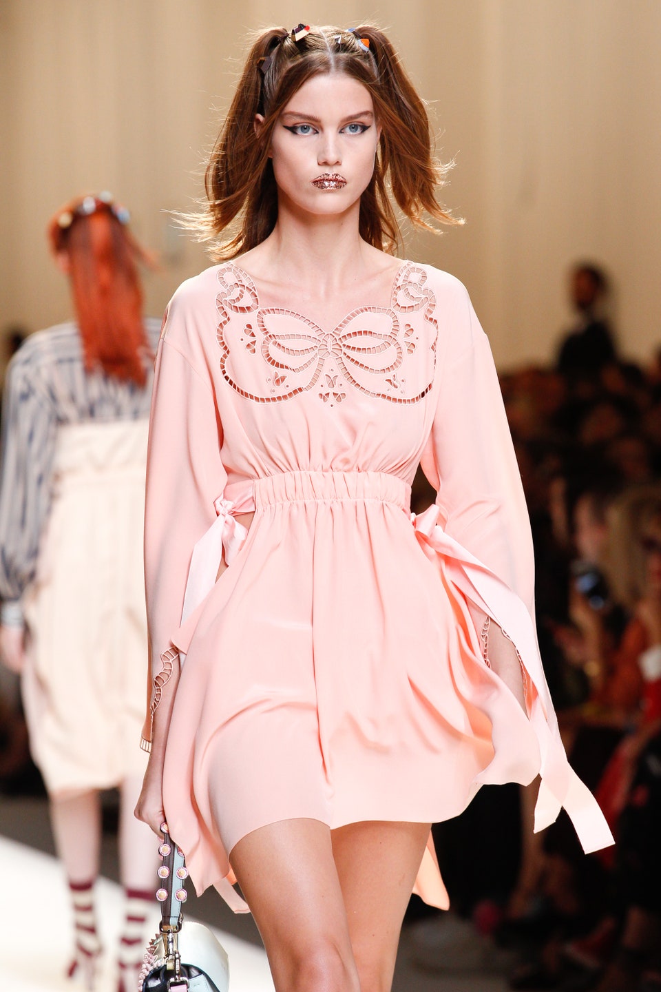 Fendi - Peach Silk Runway Dress 2017