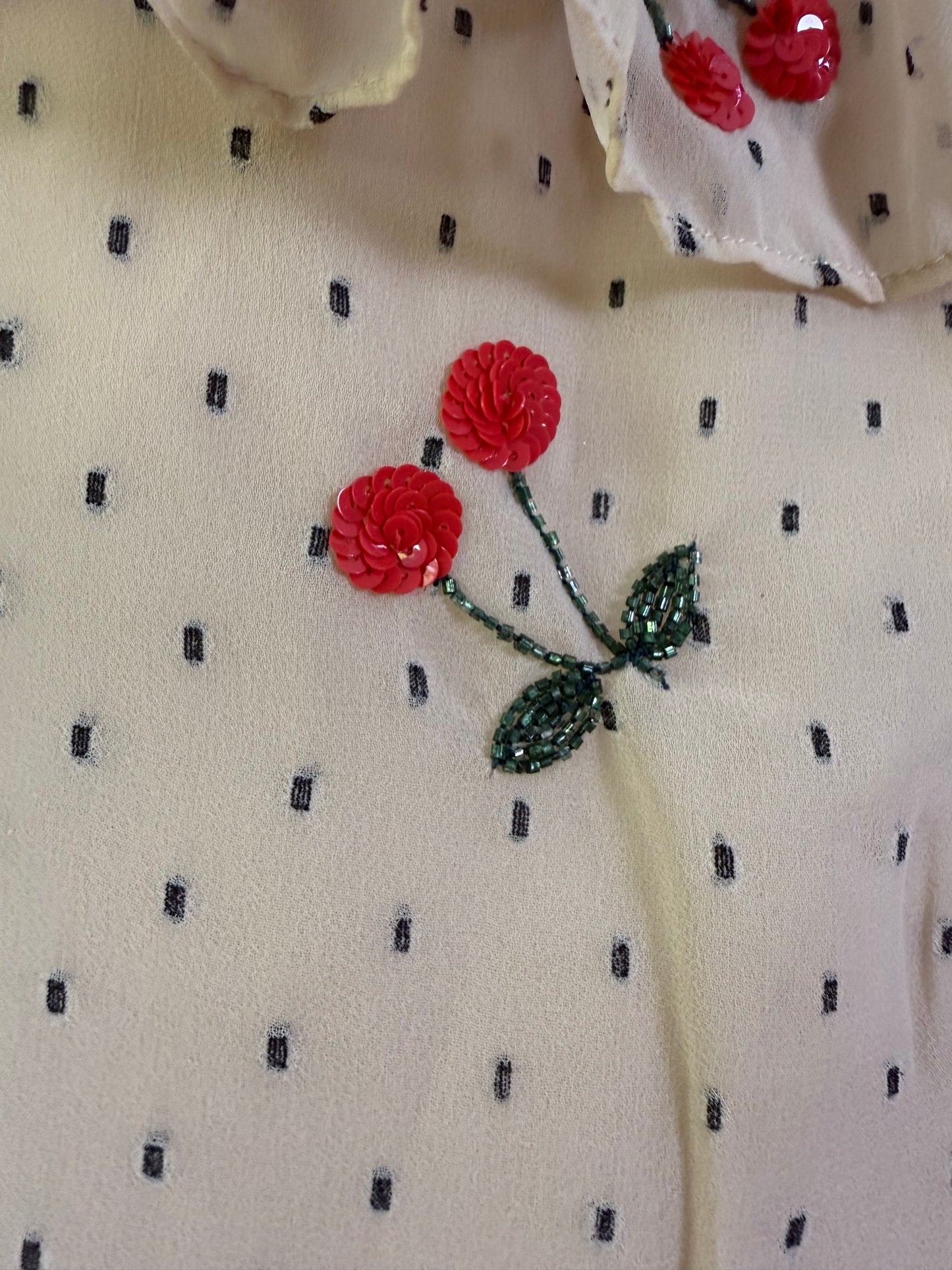 NBD - Cream Cherry Pie Ruffled Blouse