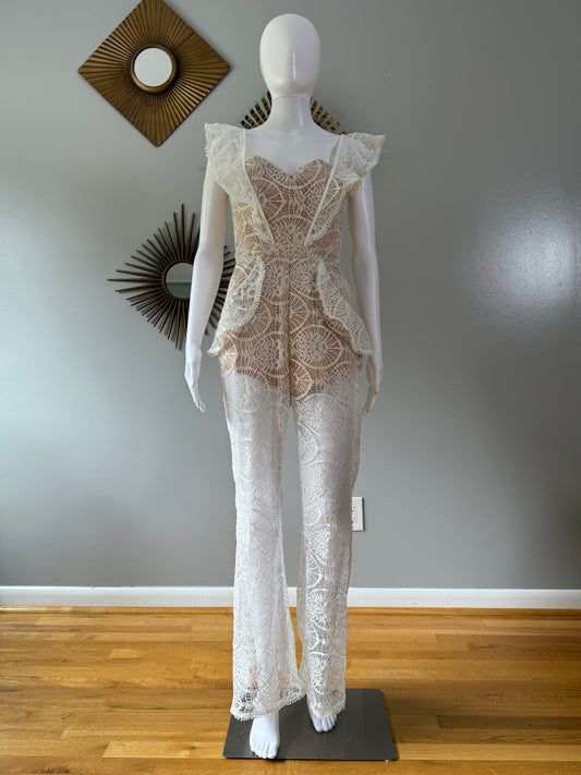 Seven Wonders - White Daisy Lace Jumpsuit