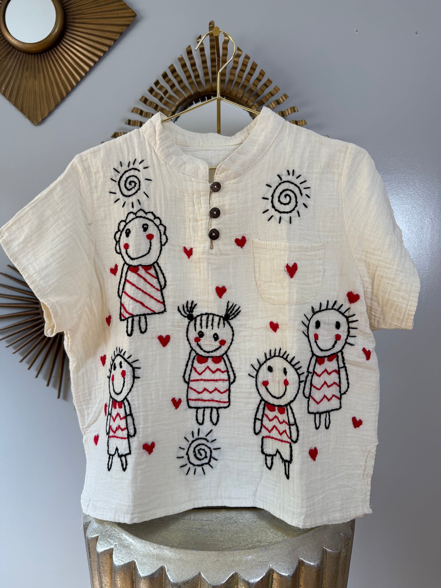 Happy Days Hand Embroidered Top