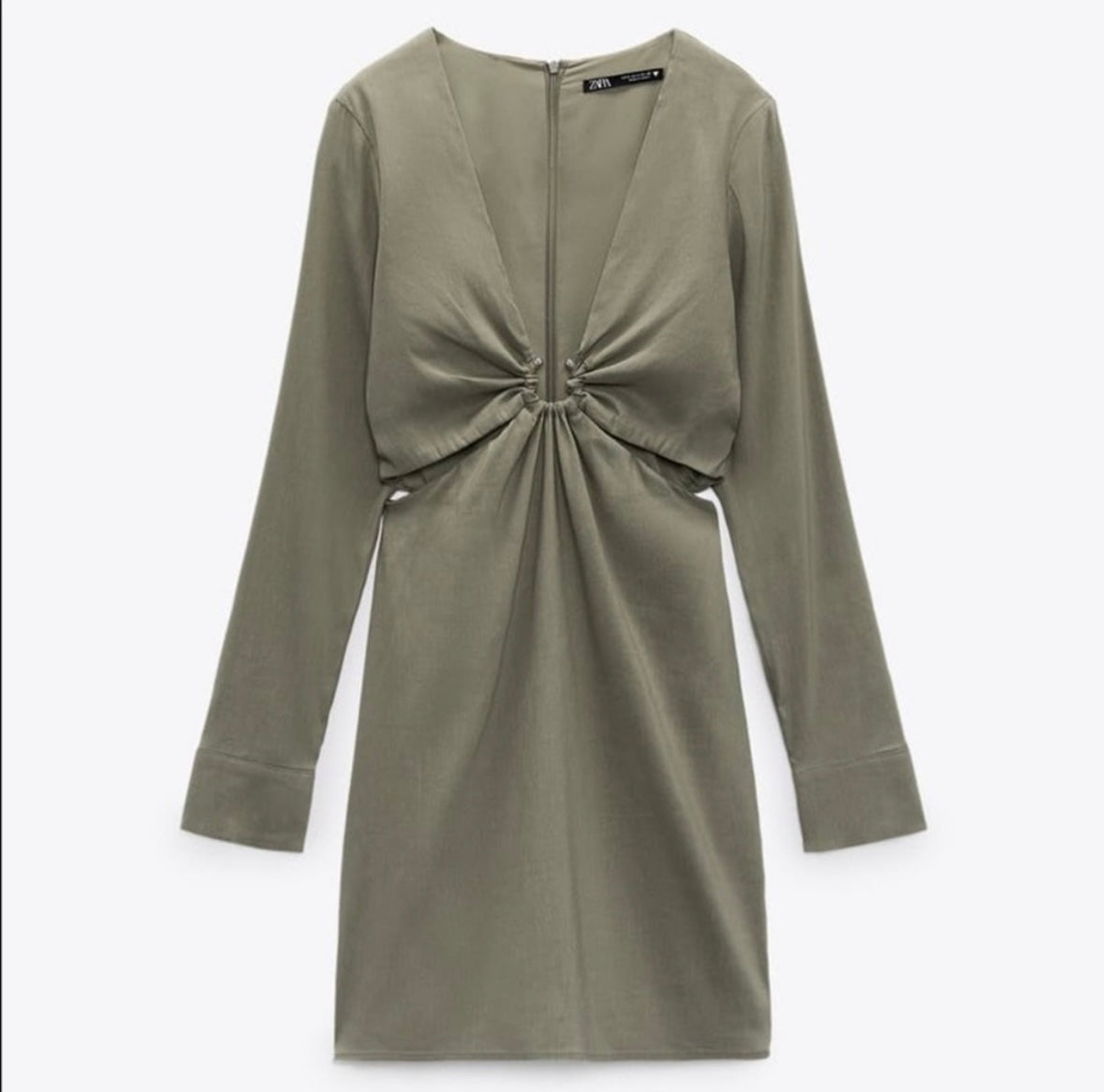 ZARA - Green Deep V Mini Dress