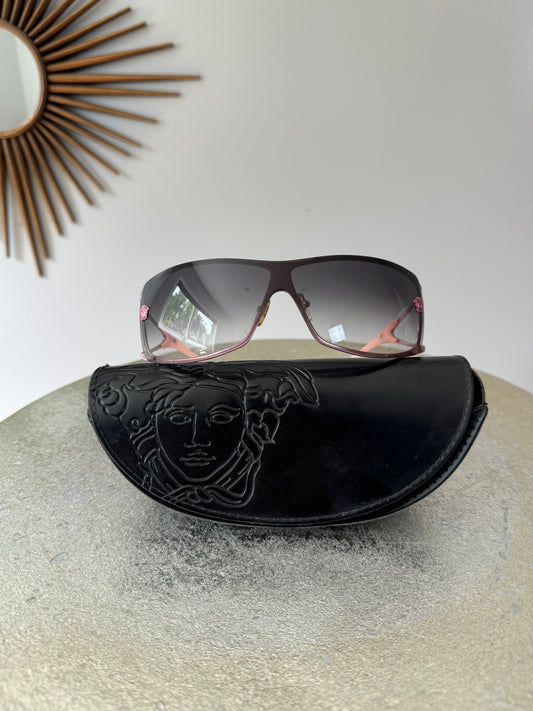 VERSACE - Pink Vintage Shield Sunglasses