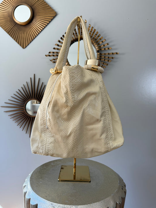 Jimmy Choo - Cream Python Saba Hobo Bag