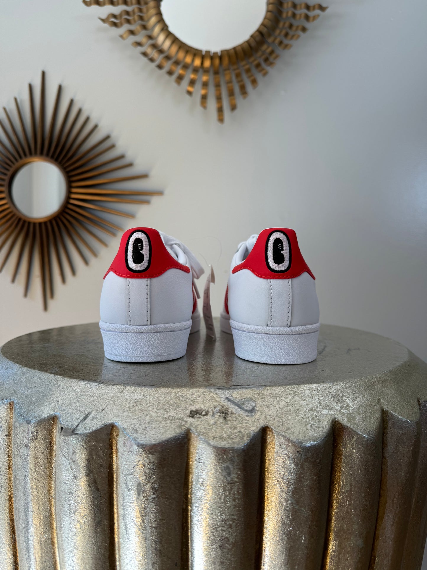 Adidas - White & Red Superstar Sneakers