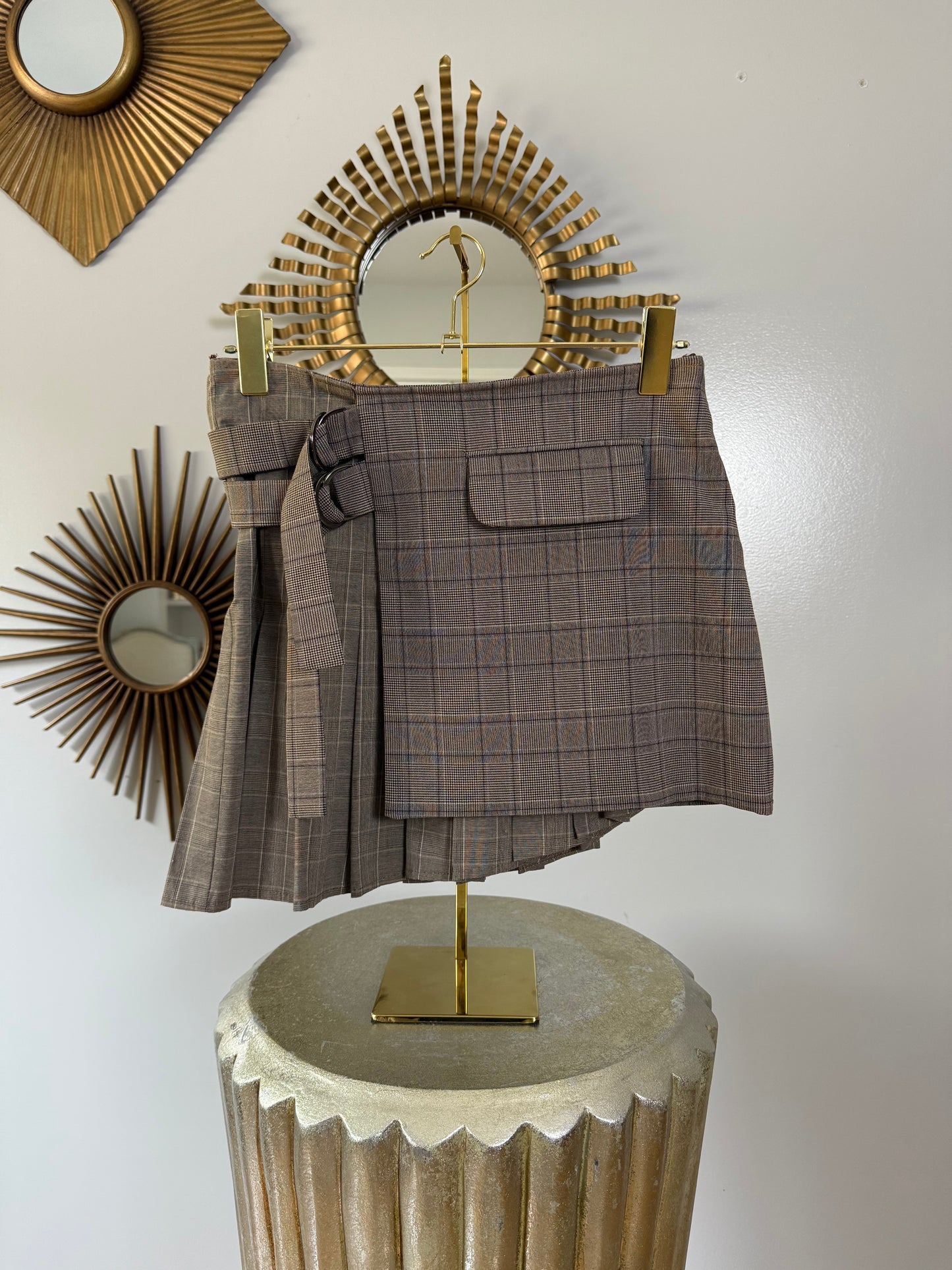 ZARA - Brown Plaid Skirt