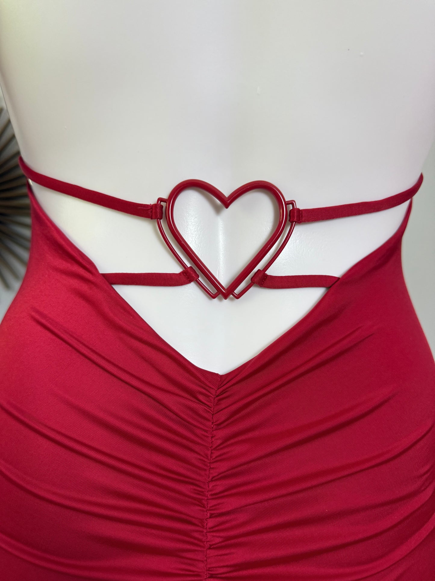 Oh Polly - Red Demelza Heart Mini Dress