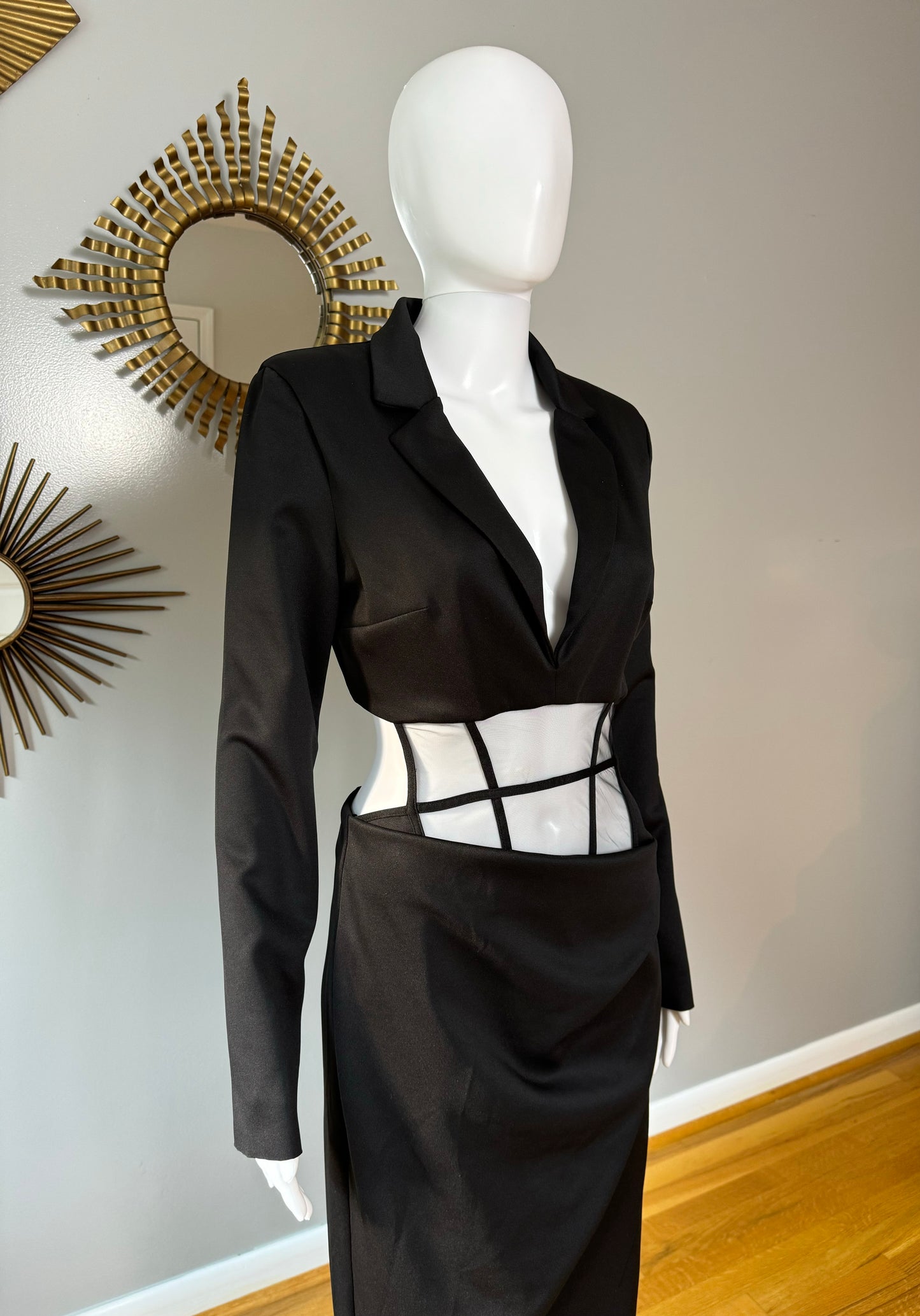 ASOS DESIGN - Black Corset 2-Piece Tux Dress