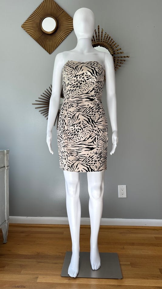 H&M - Black & Cream Strapless Dress