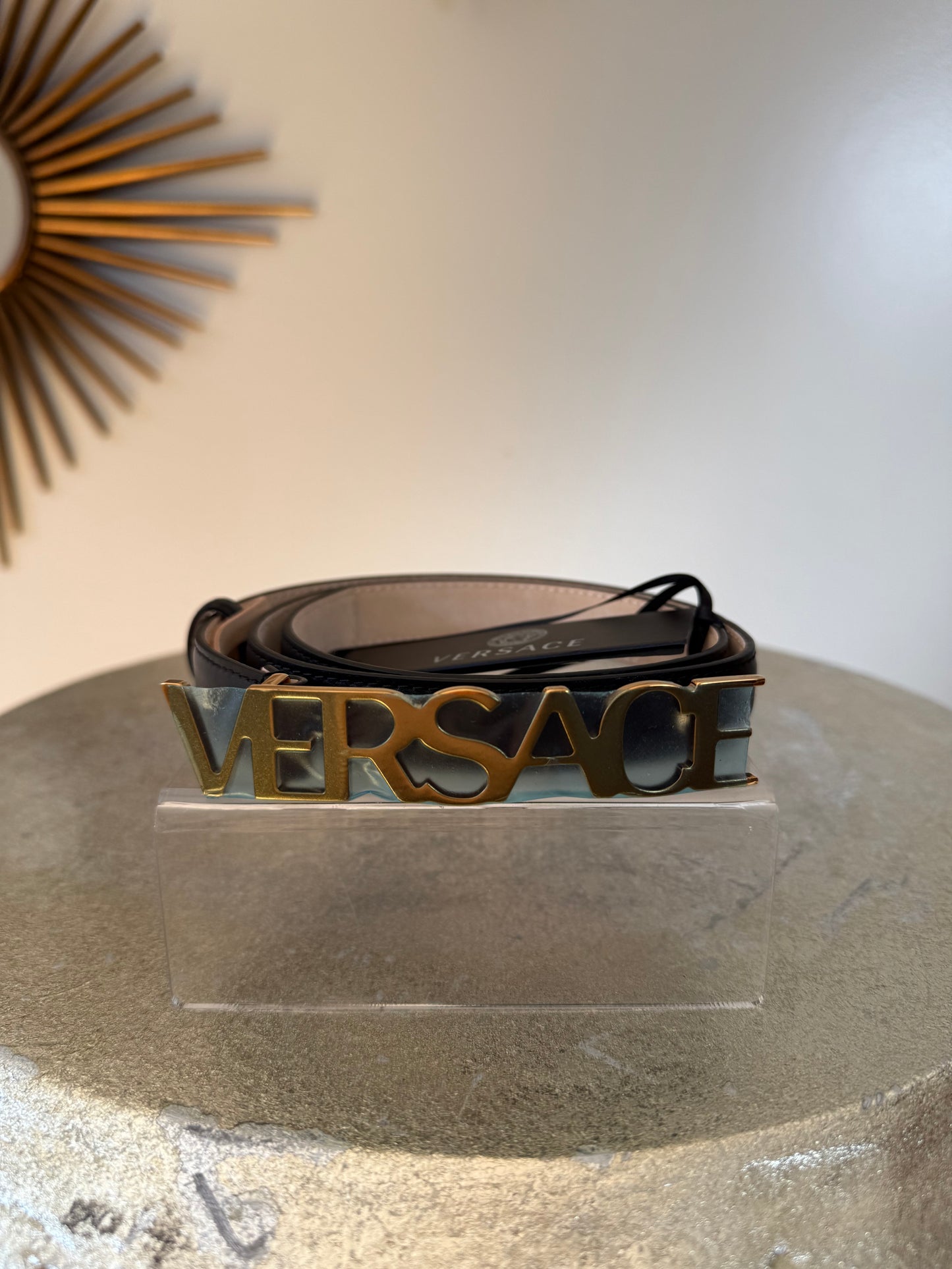 Versace - Black Slim Leather Belt