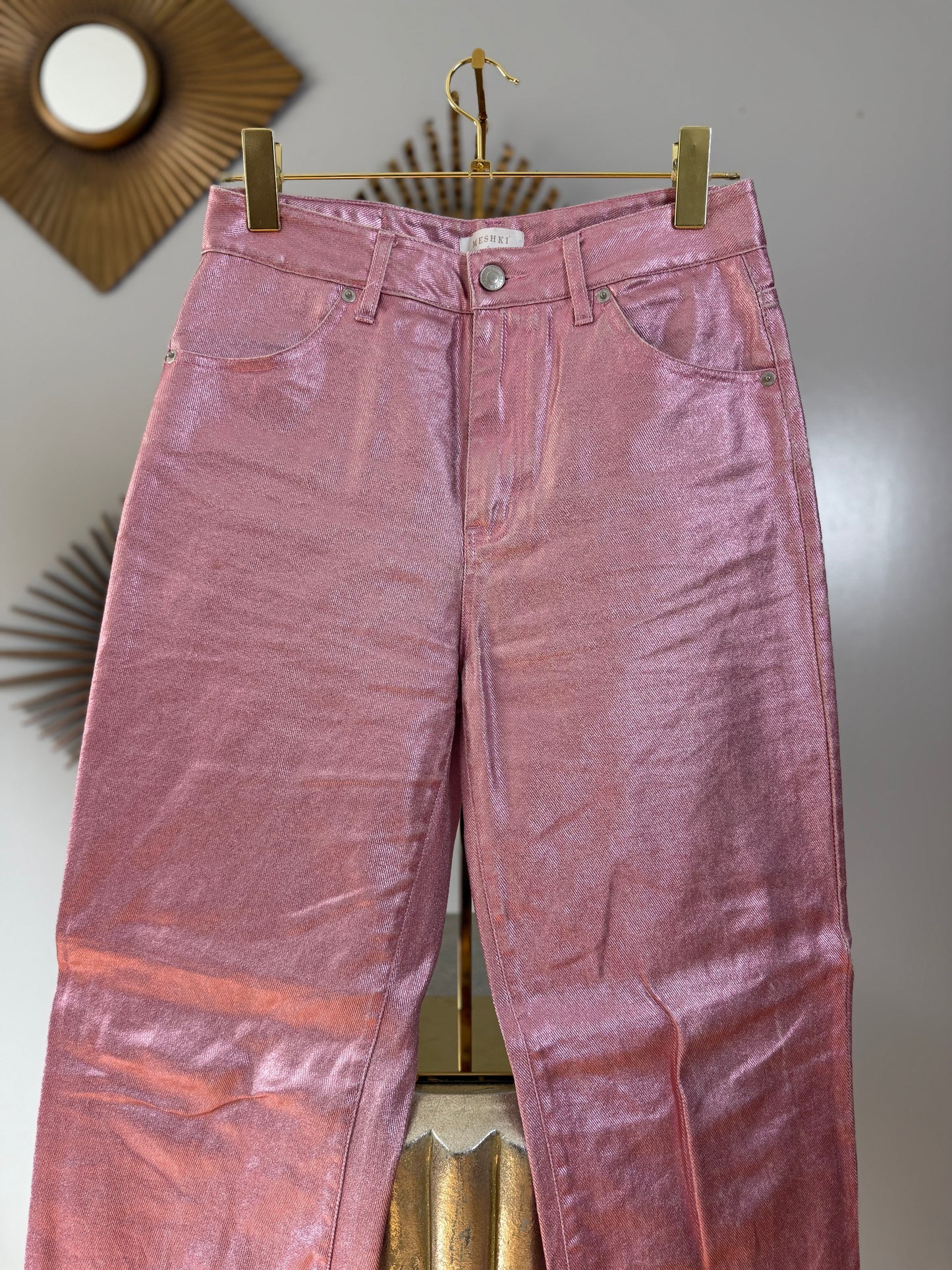 Meshki - Pink Metallic Pants