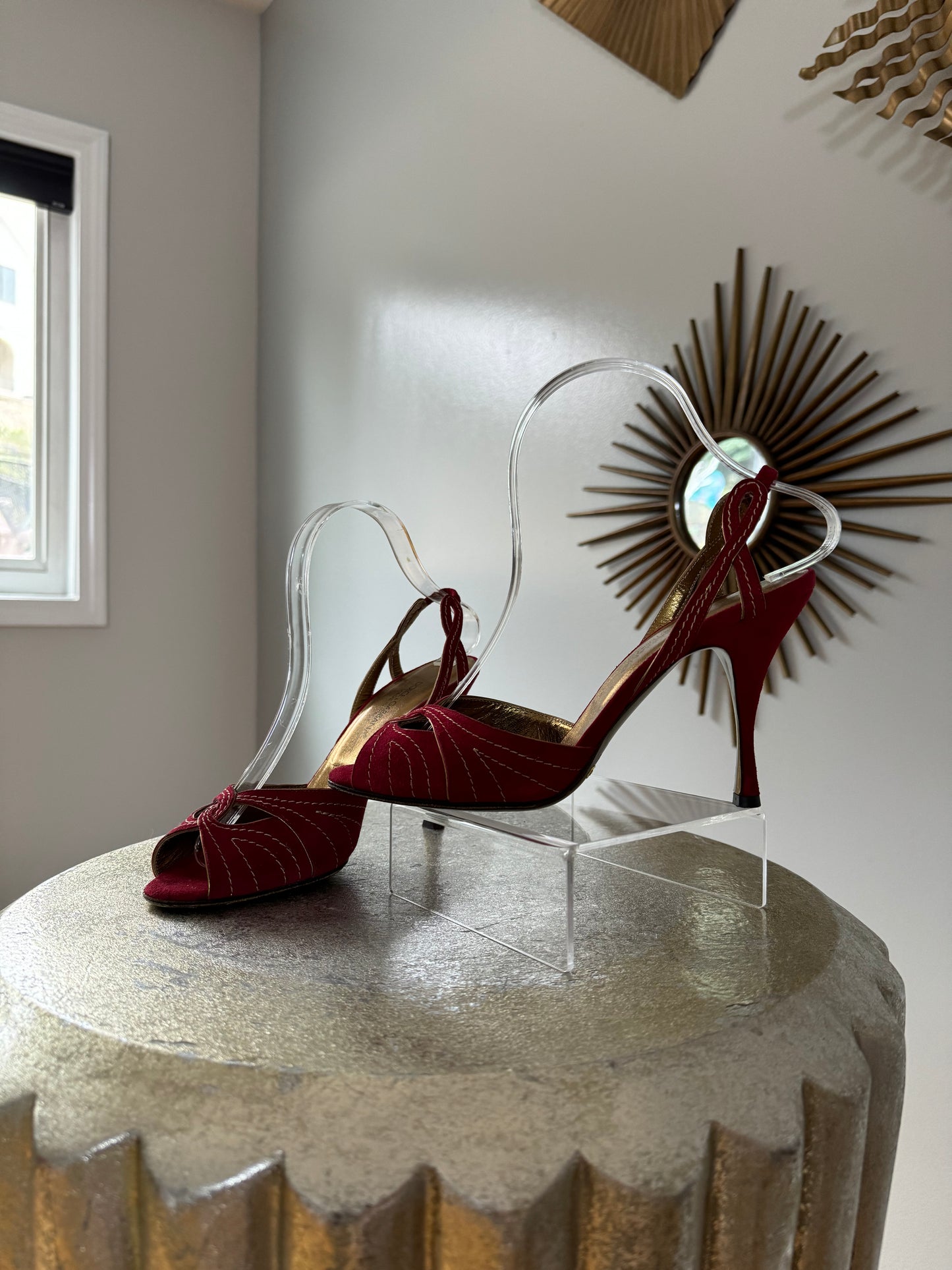 Dolce & Gabbana - Red Suede Slingback Sandals