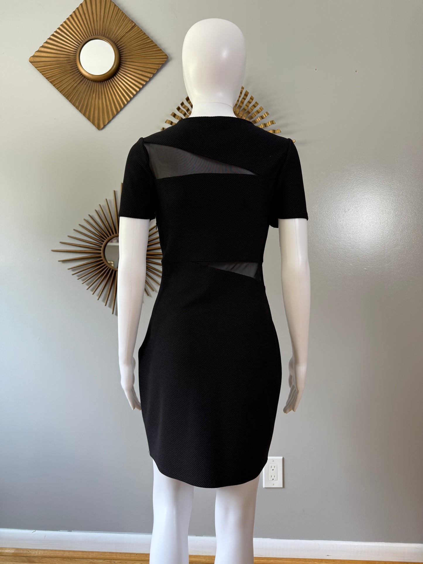 Express - Black Sheer Cutout Dress