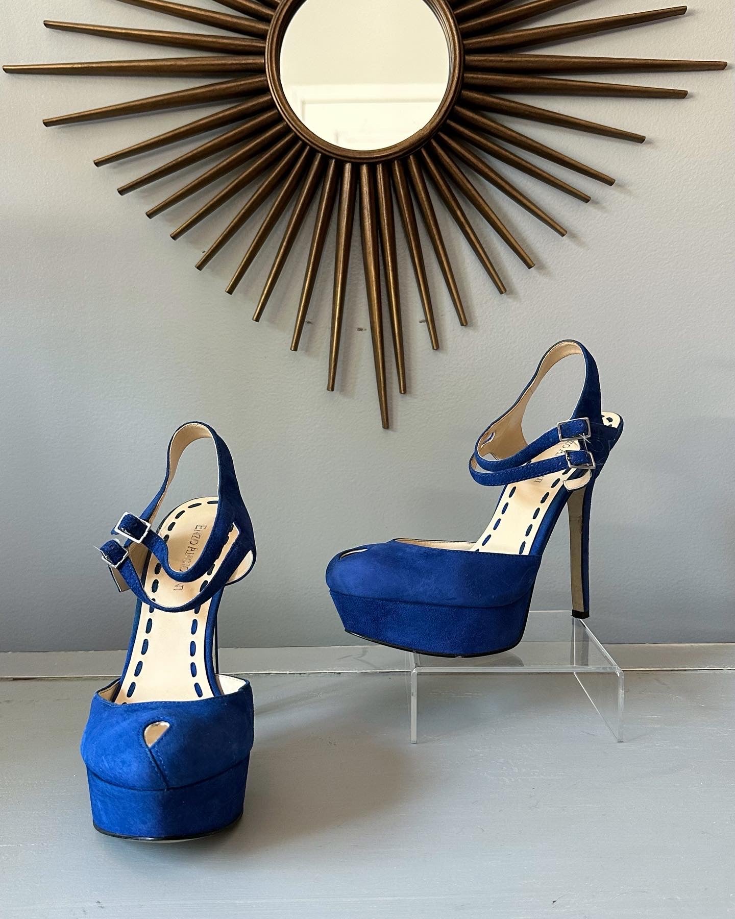 Enzo Angiolini - Tacones con plataforma y puntera en azul