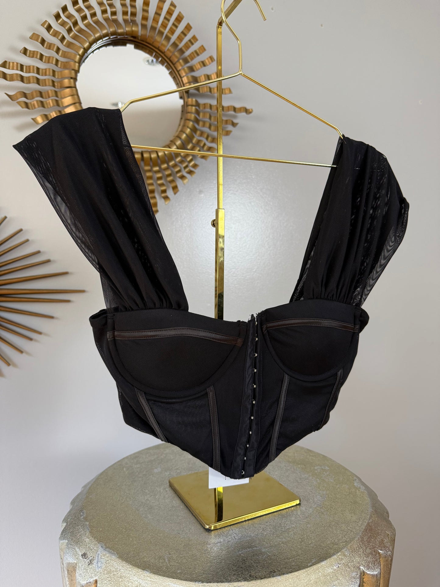 12th Tribe - Black Corset Top