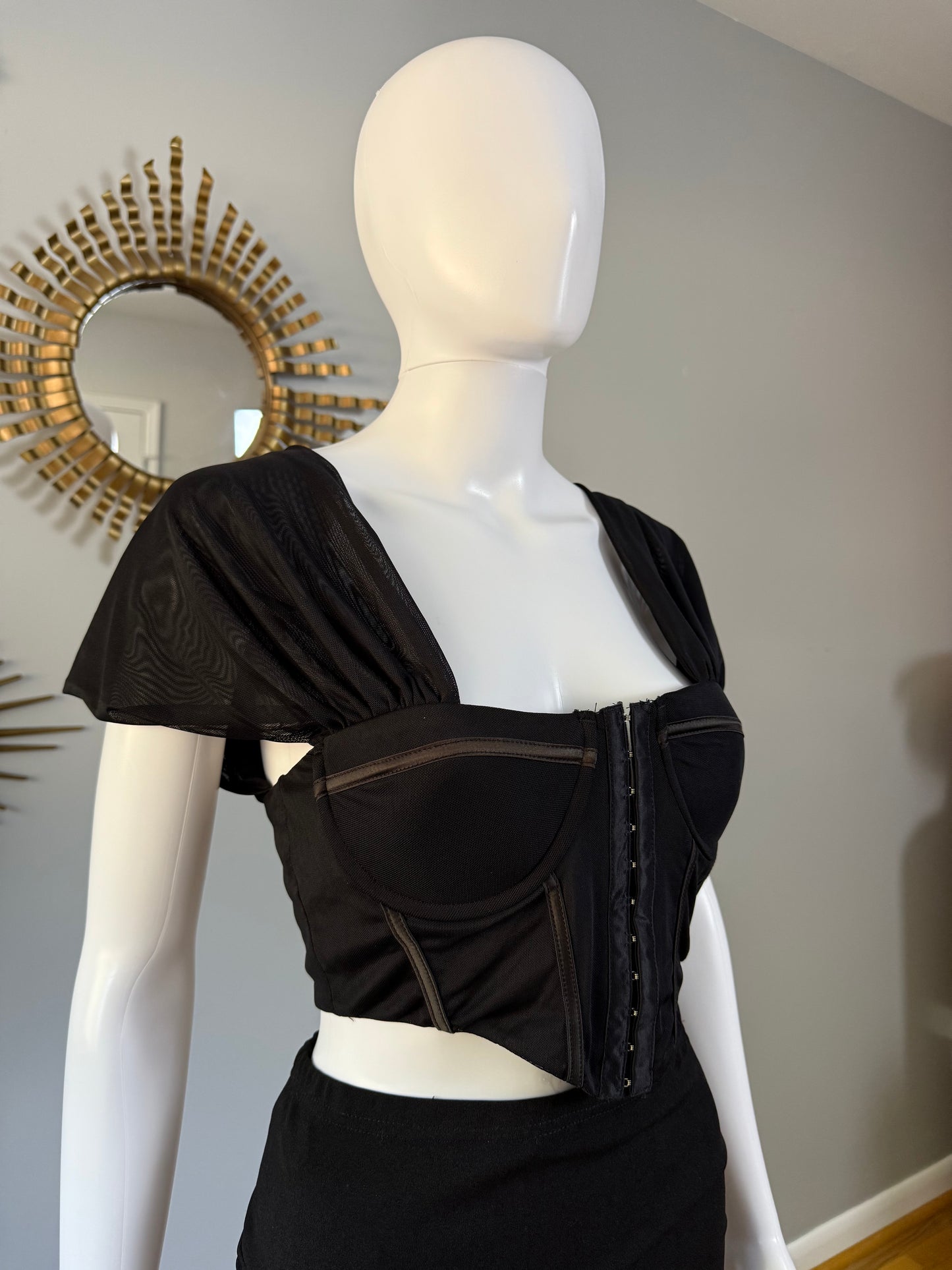 12th Tribe - Black Corset Top