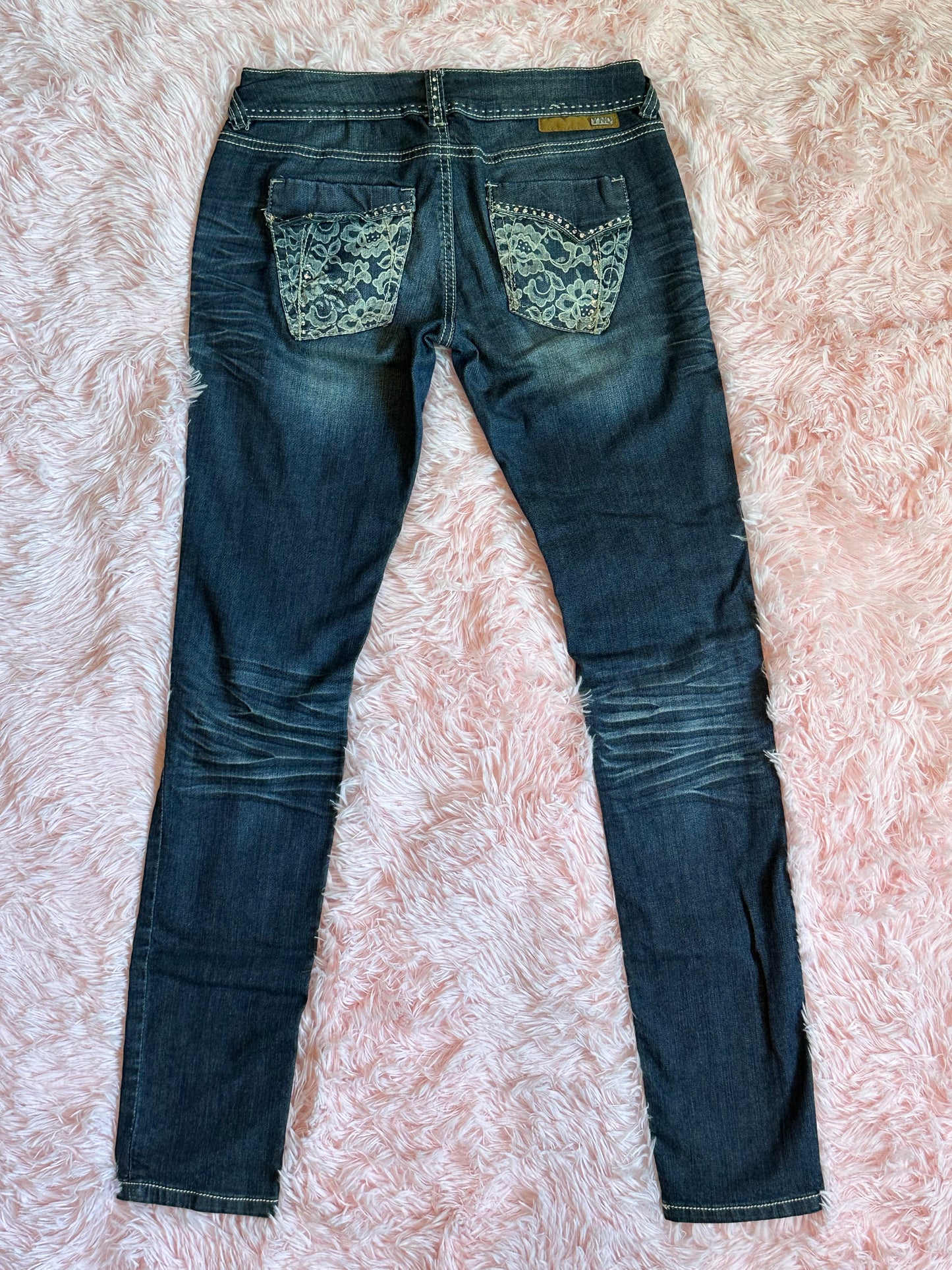 YNQ - Blue Jeans w/ Rhinestone Embellishments.