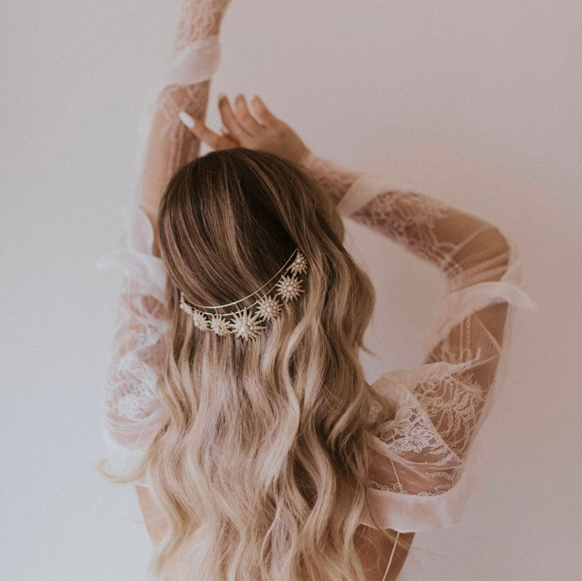 Untamed Petal - Gold Violeta Tiara  w/ Pearl Details