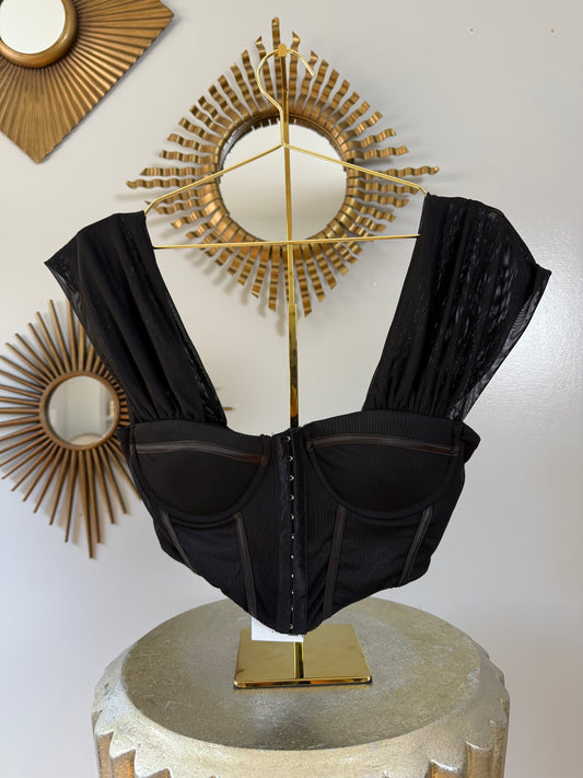 12th Tribe - Black Corset Top