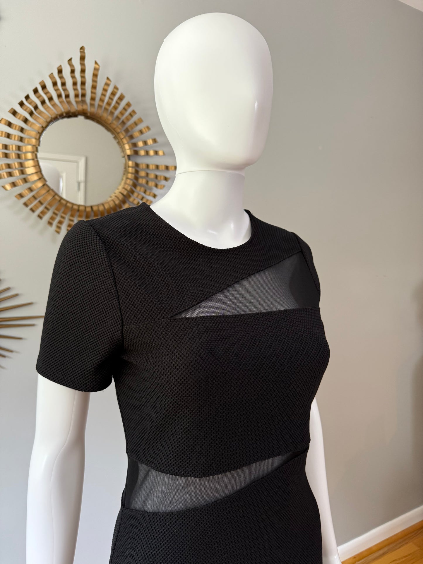 Express - Black Sheer Cutout Dress