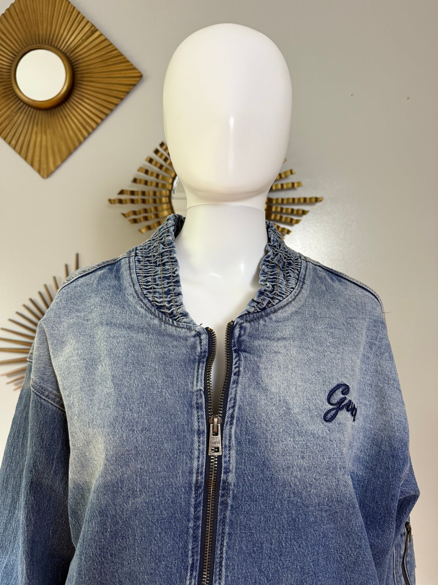 Guess - Blue Bomber Denim Jacket