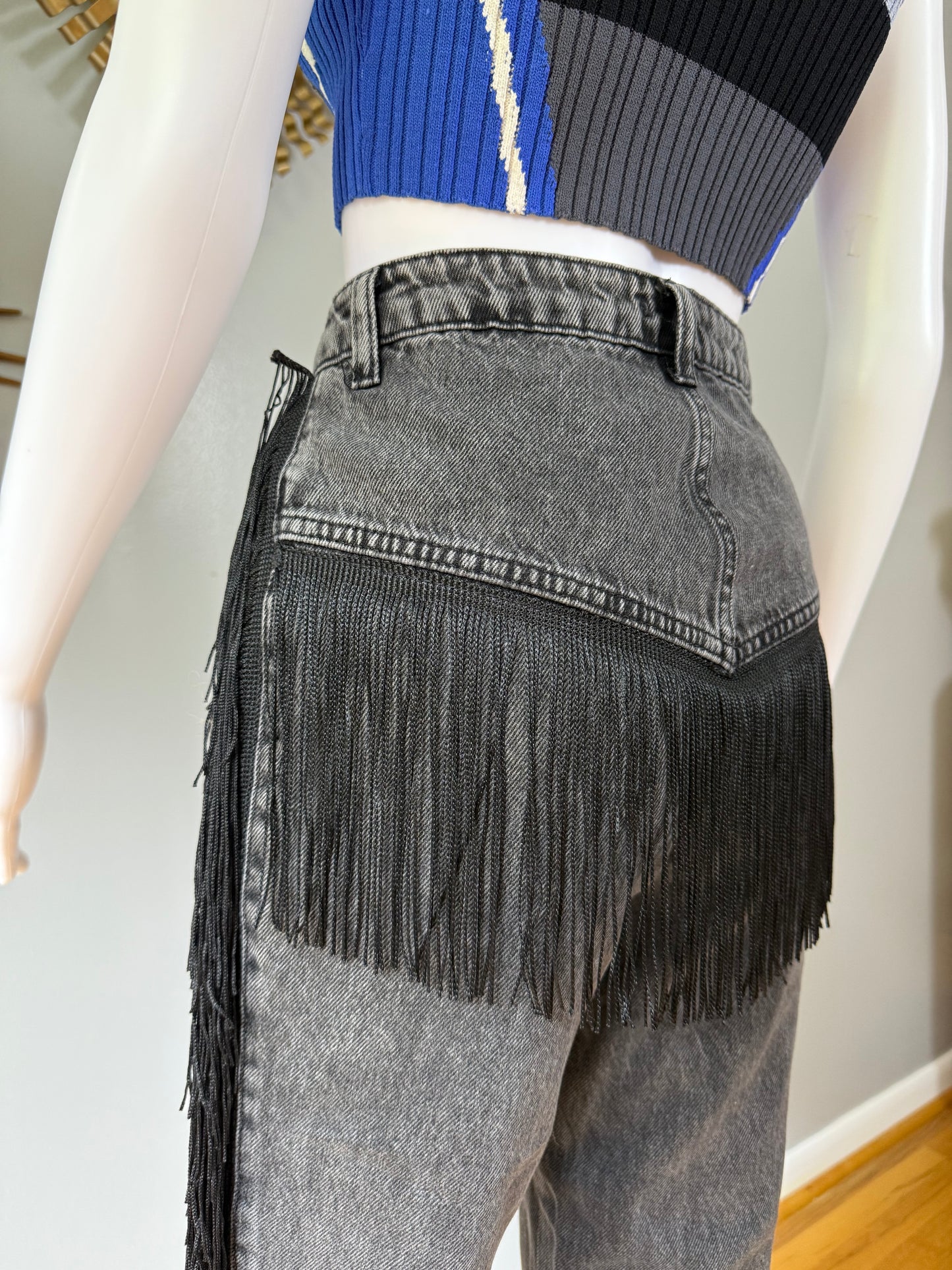 Nasty Gal - Black Fringe Jeans
