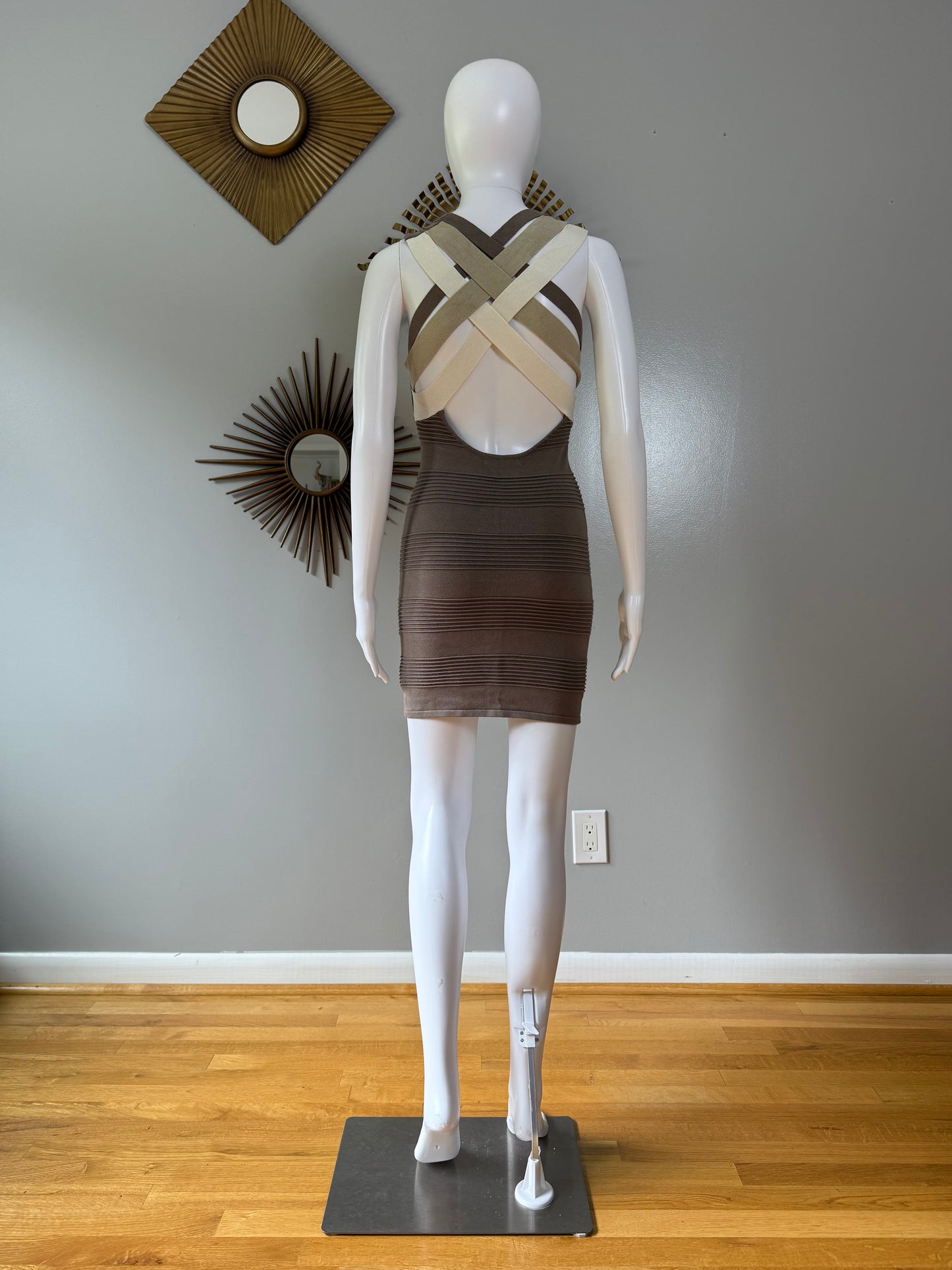 Arden B - Gray Bandage Mini Dress