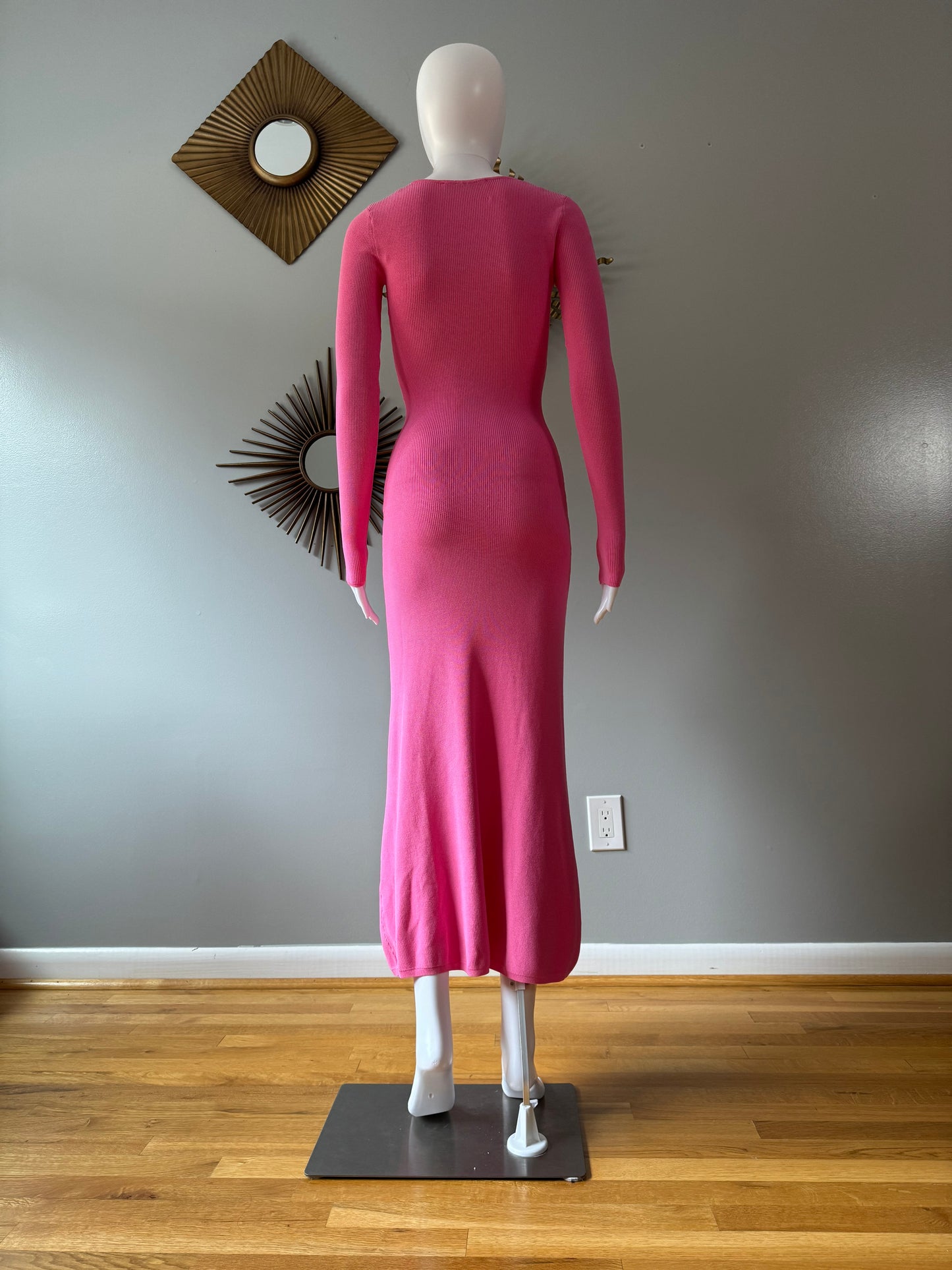 ZARA - Pink Front Keyhole Maxi Dress