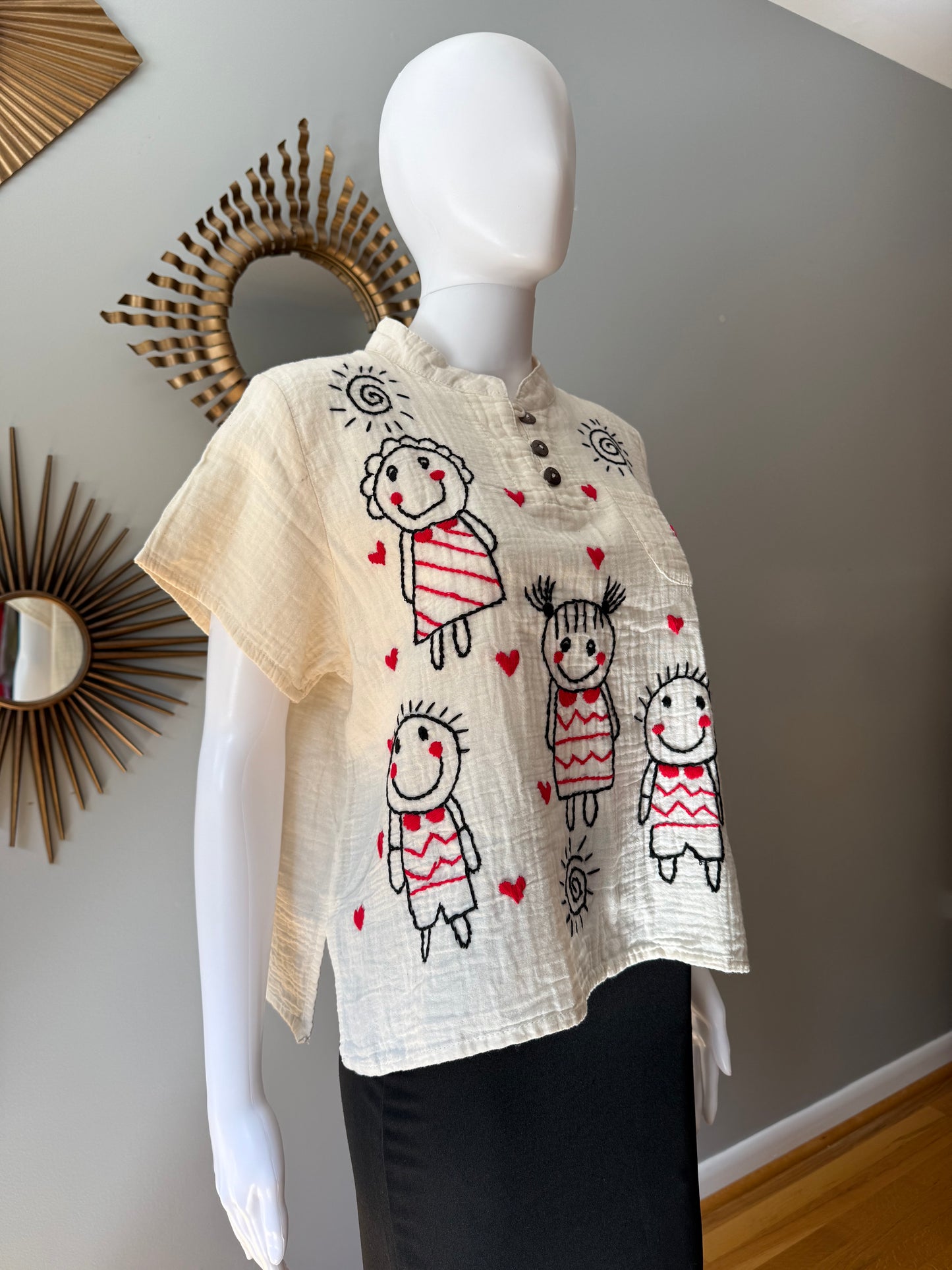 Happy Days Hand Embroidered Top