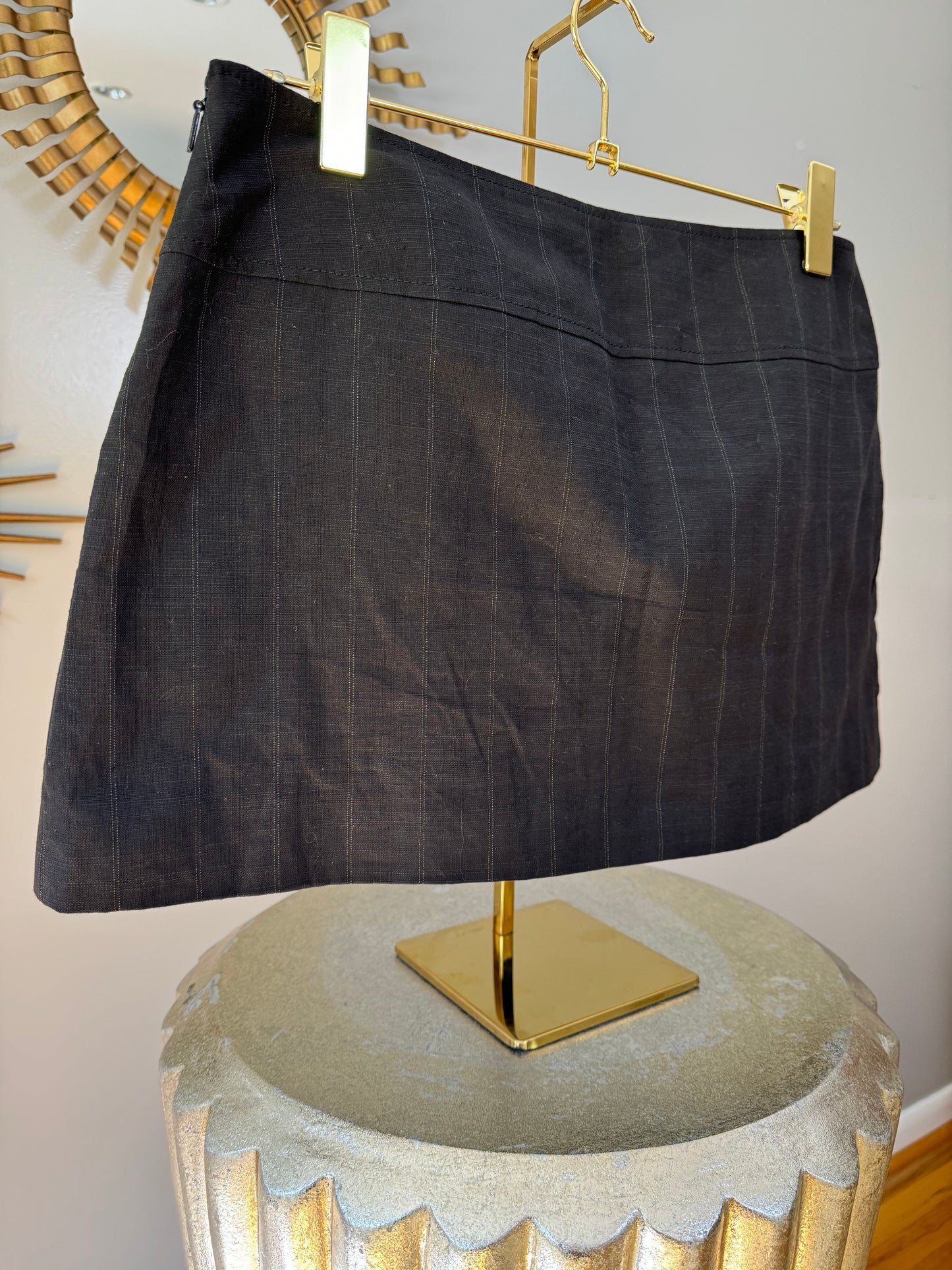 GUCCI - Black Pinstriped Pleated Mini Skirt