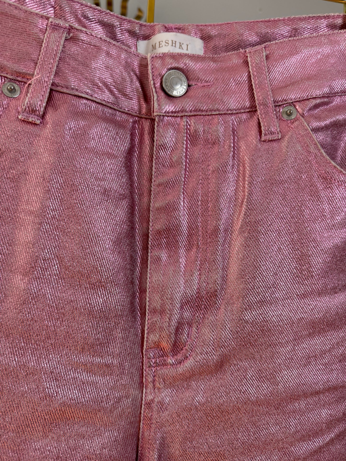 Meshki - Pink Metallic Pants