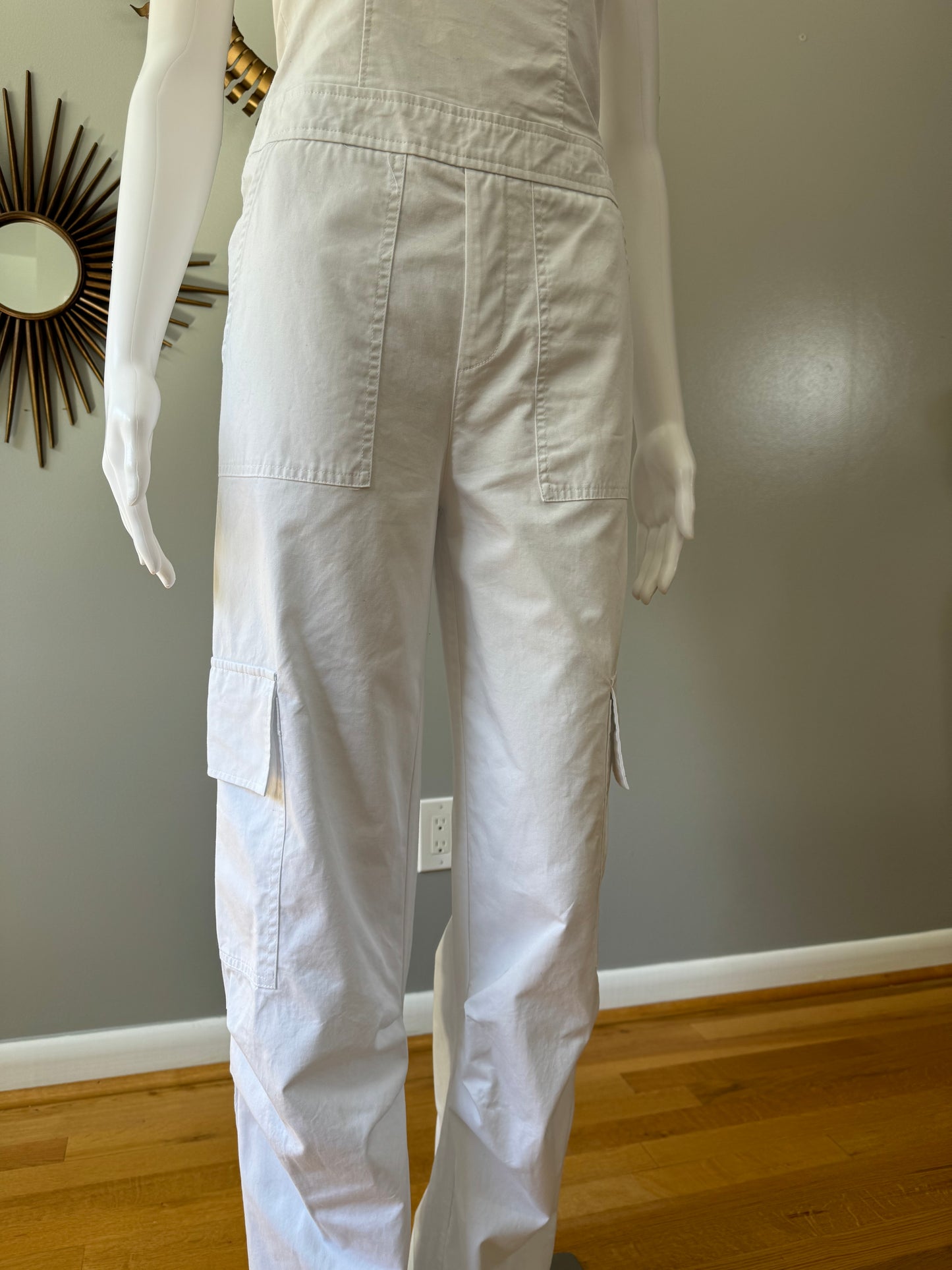 ZARA - White Strapless Cargo Jumpsuit