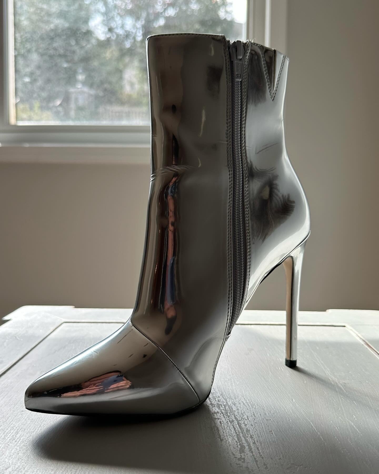ALDO - Botines de tacón plateados