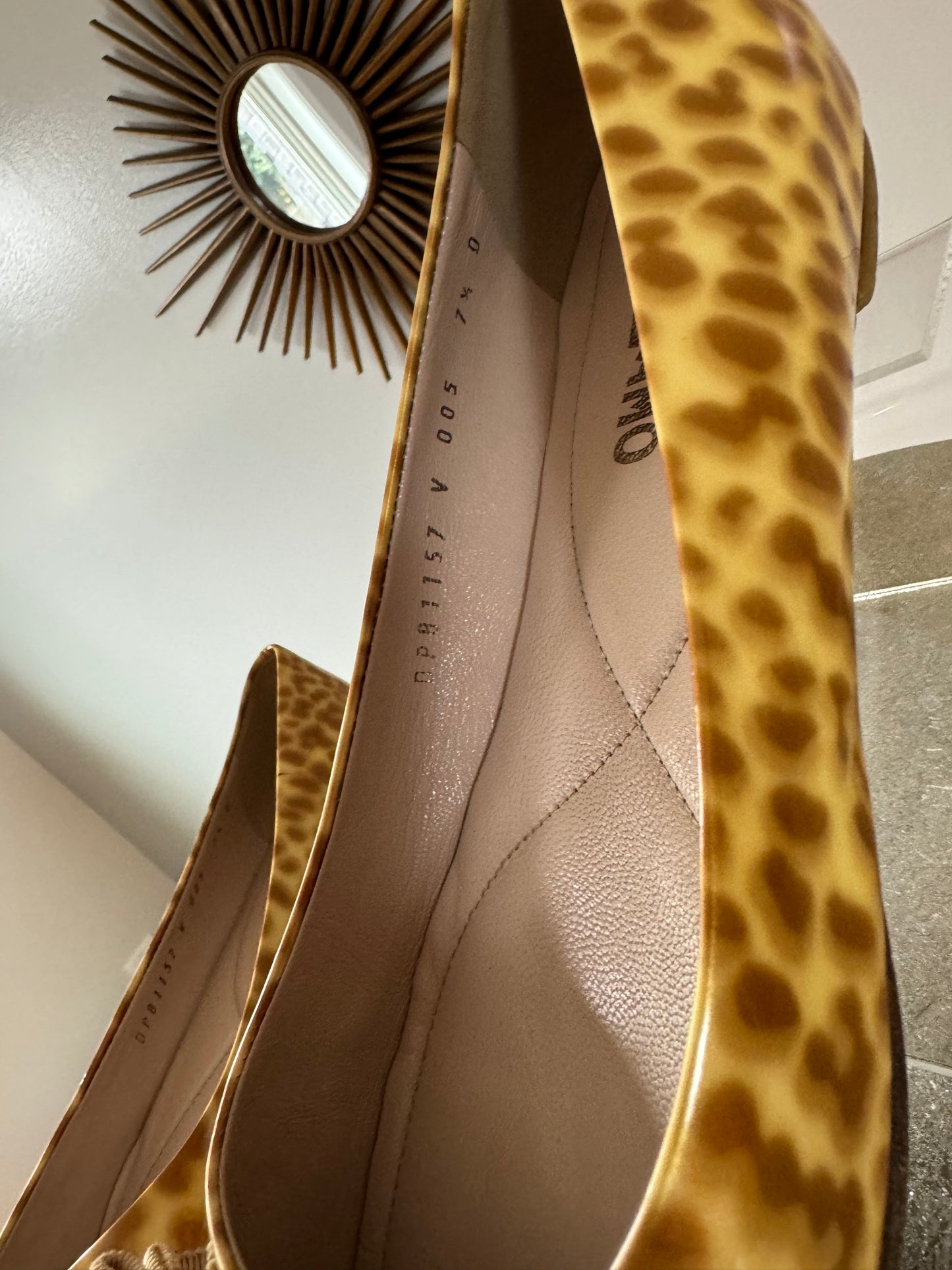 Salvatore Ferragamo - Patent Leather Animal Print Varina Ballet Flats