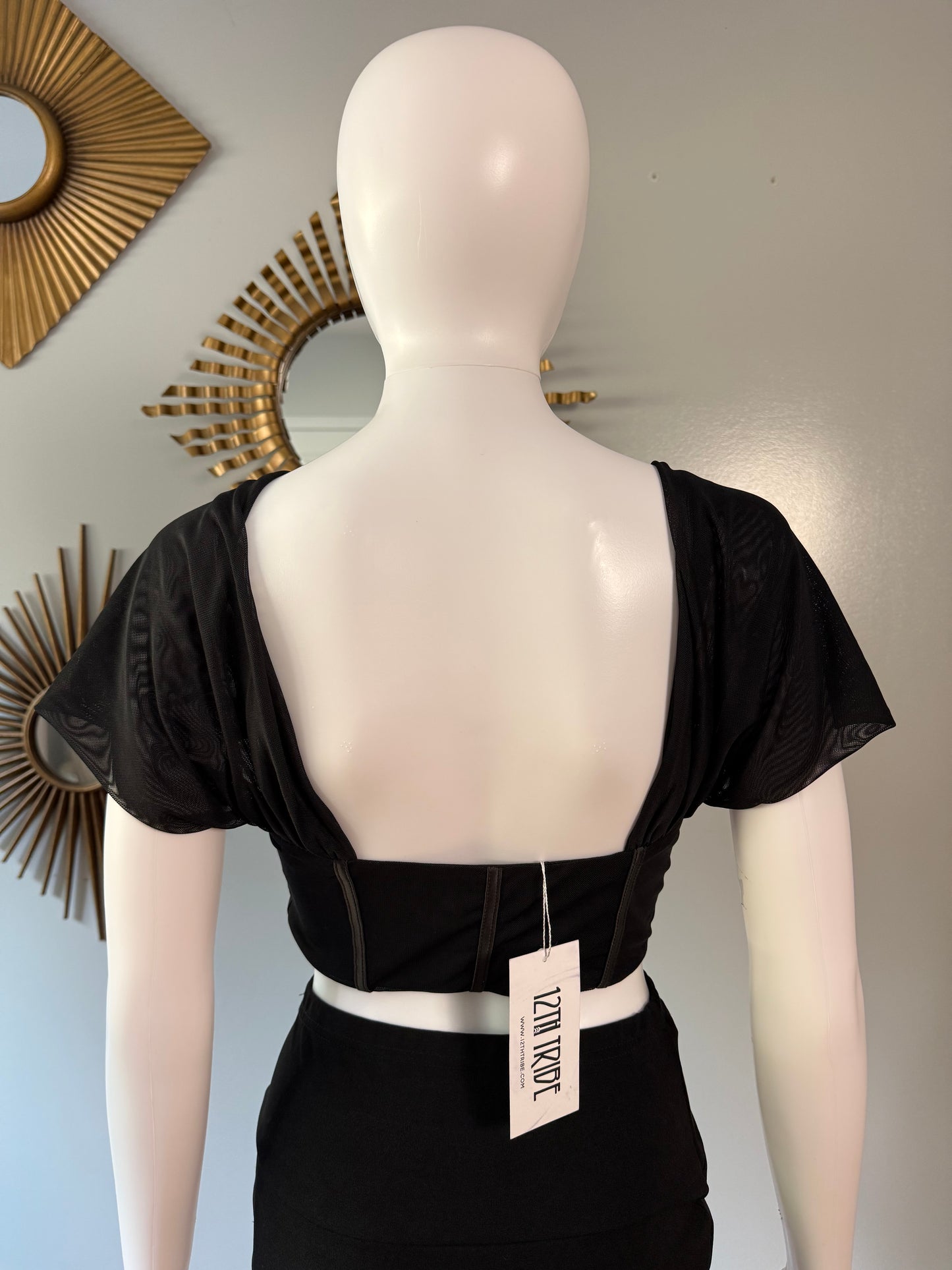 12th Tribe - Black Corset Top