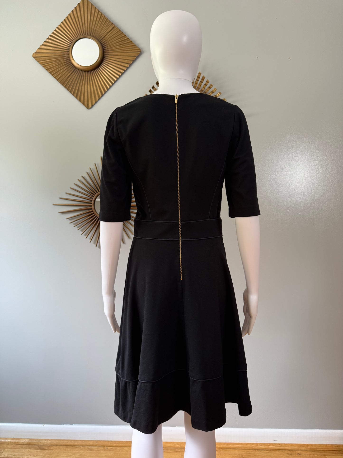 Banana Republic - Black Ponte Fit and Flare Dress