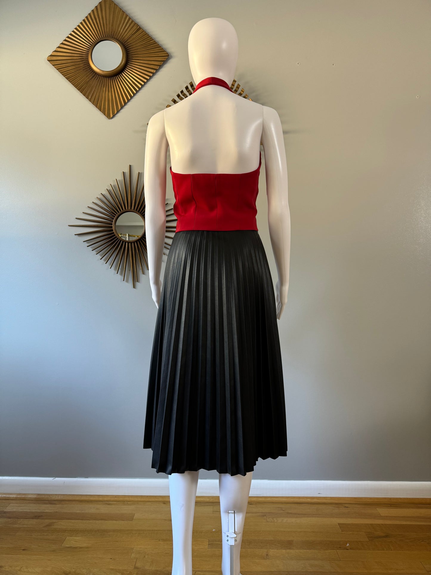 MANGO - Red Rosette Halter Vest