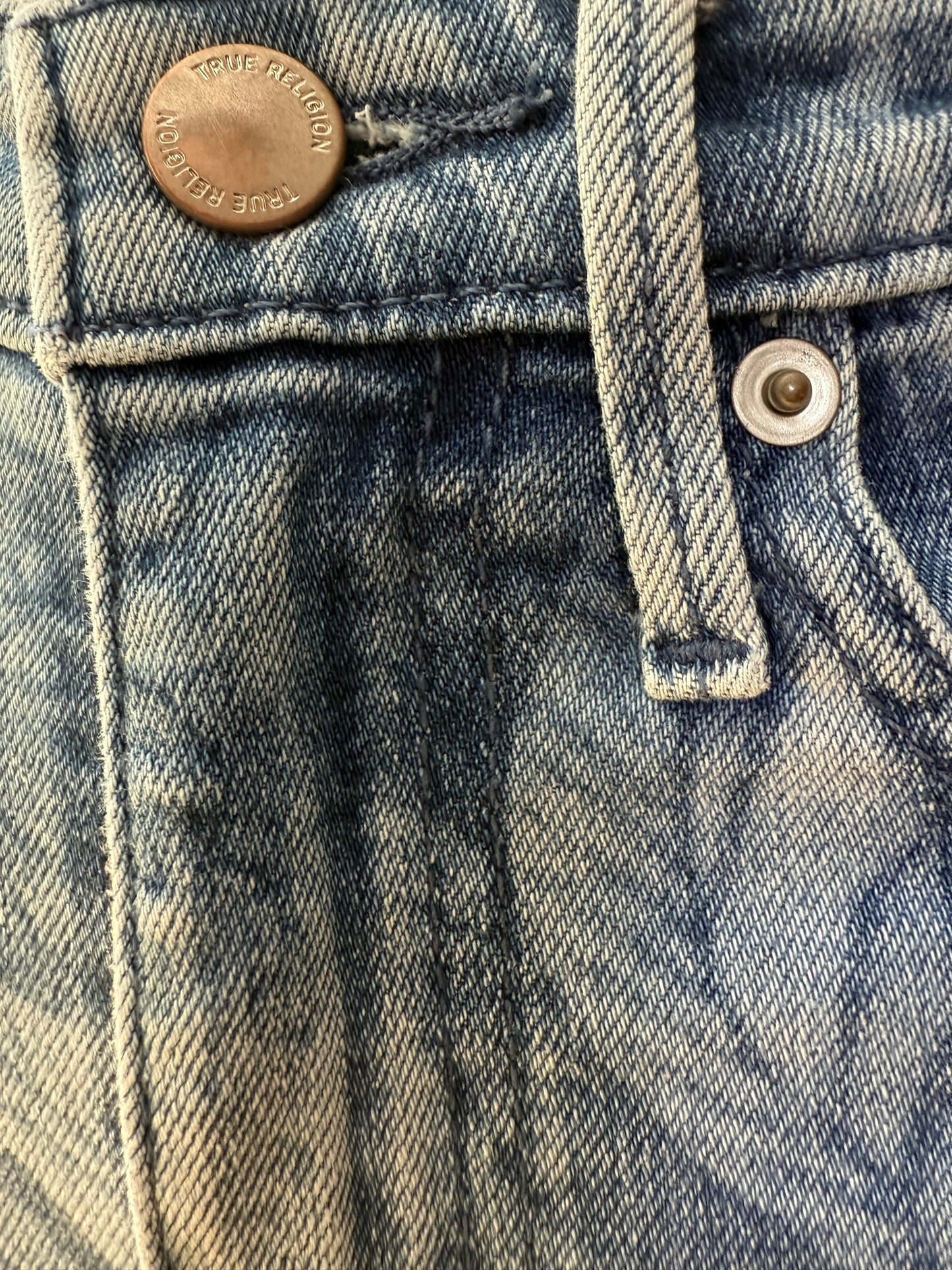 True Religion - Blue Floral Flare Jeans
