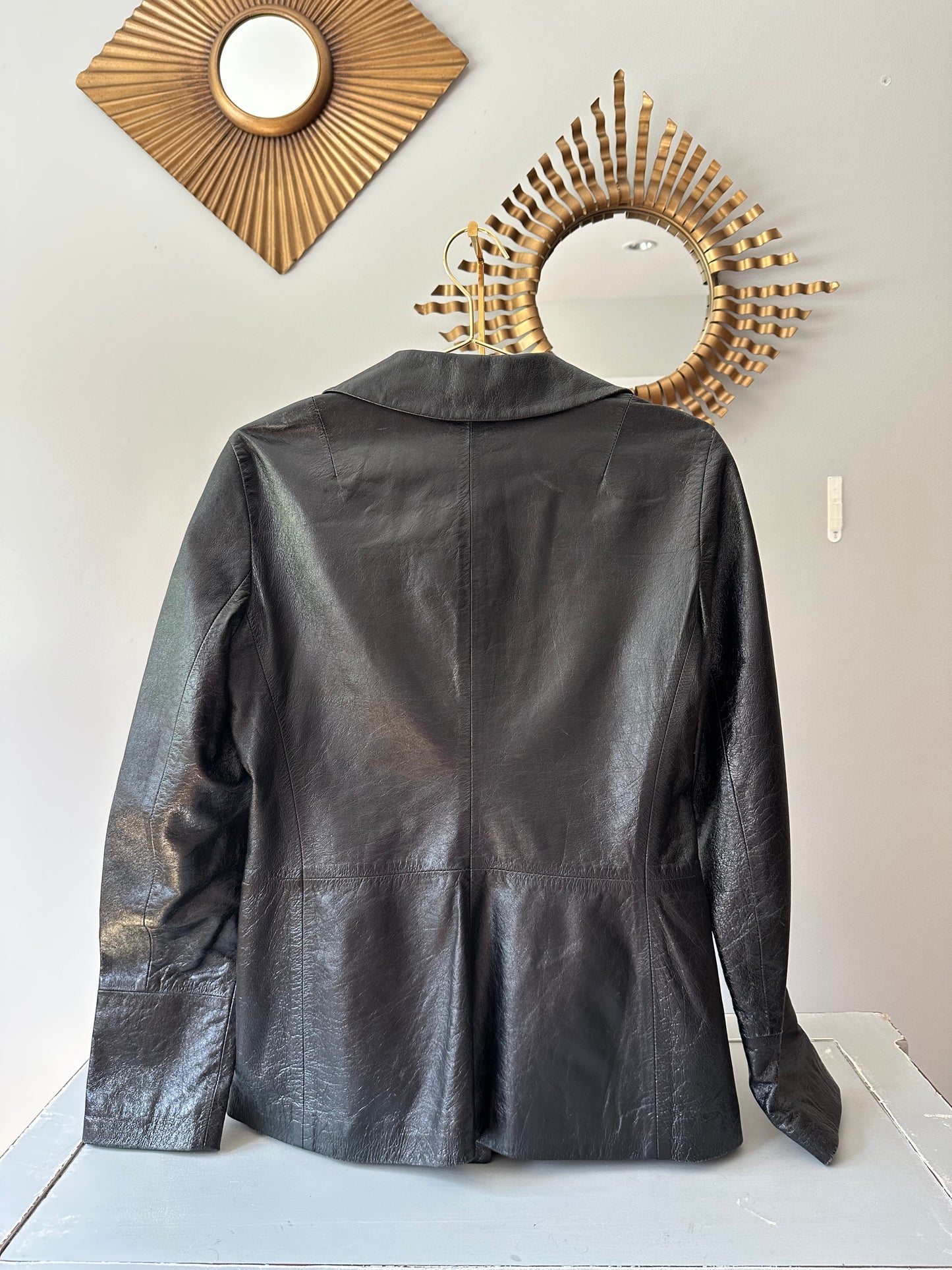 Dolce & Gabbana - Vintage Black Leather 3 Button Blazer