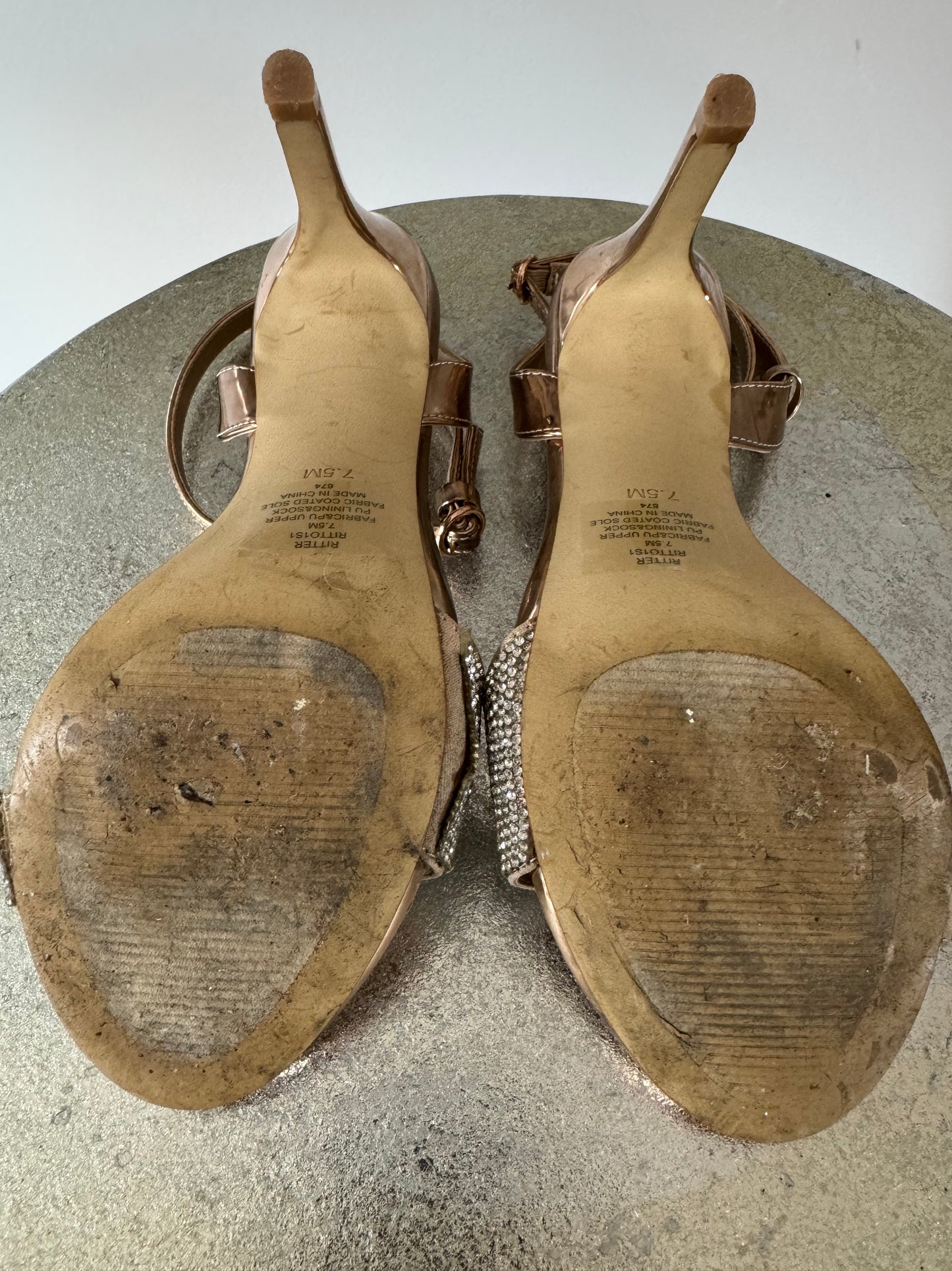 Steve Madden - Rose Gold Rhinestone Embellished Heels