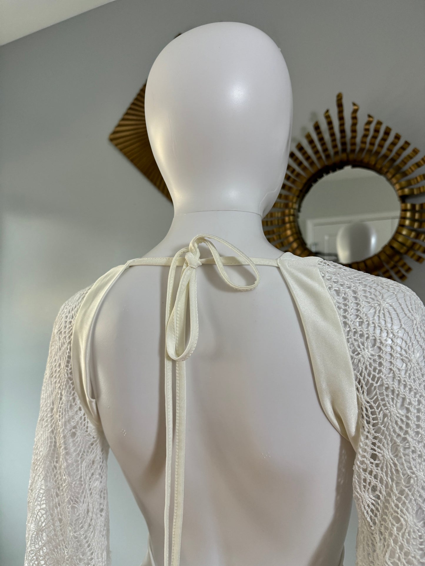 SHEIN - White Lace Cutout Maxi Dress