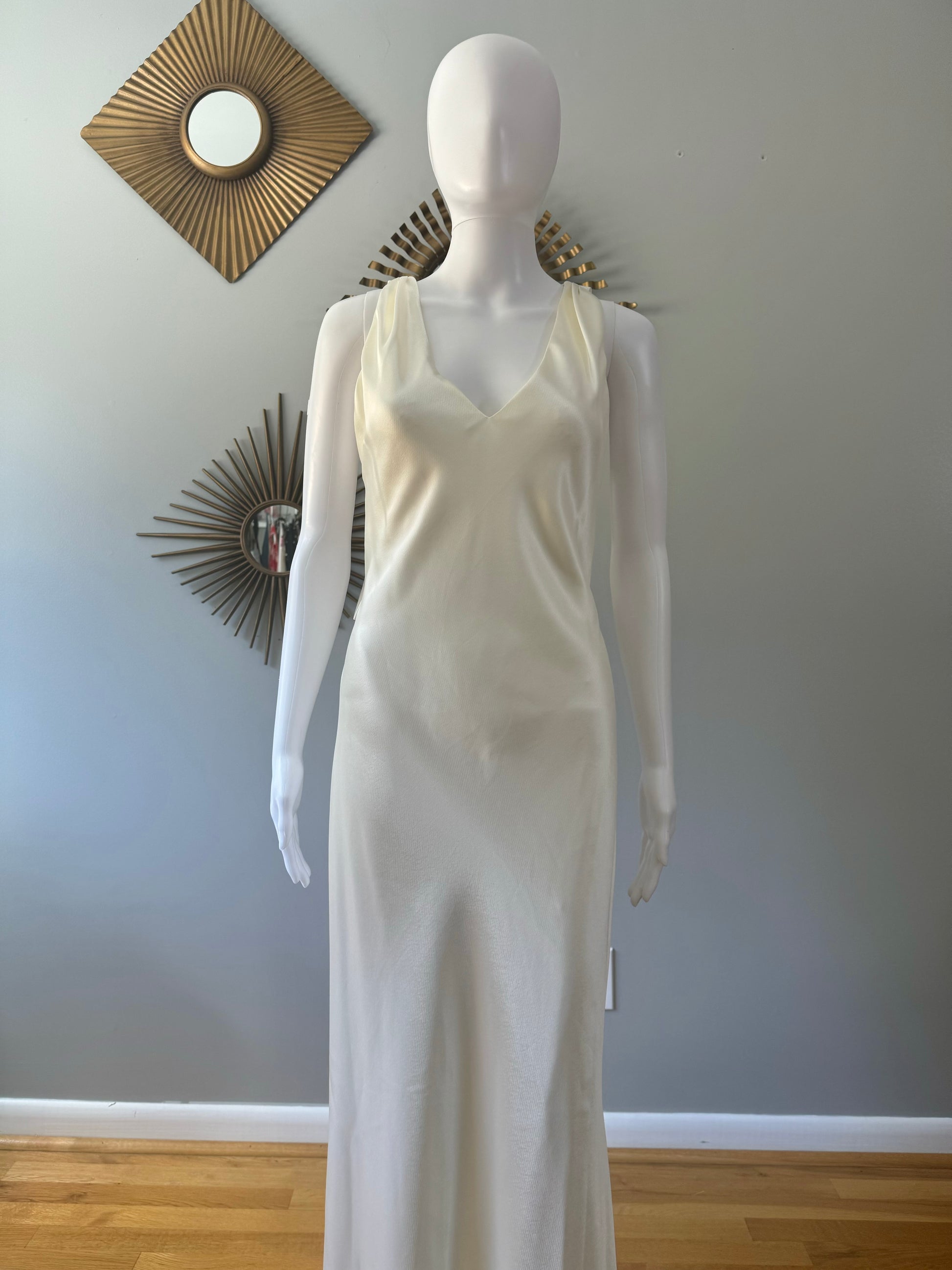 A.B.S by Allen Schwartz - Ivory Gown w/ Open Back-Chic Couture Closet ATL