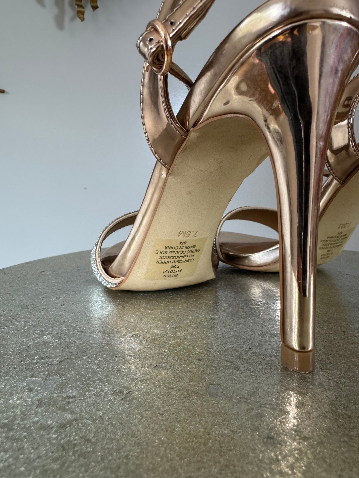 Steve Madden - Rose Gold Rhinestone Embellished Heels